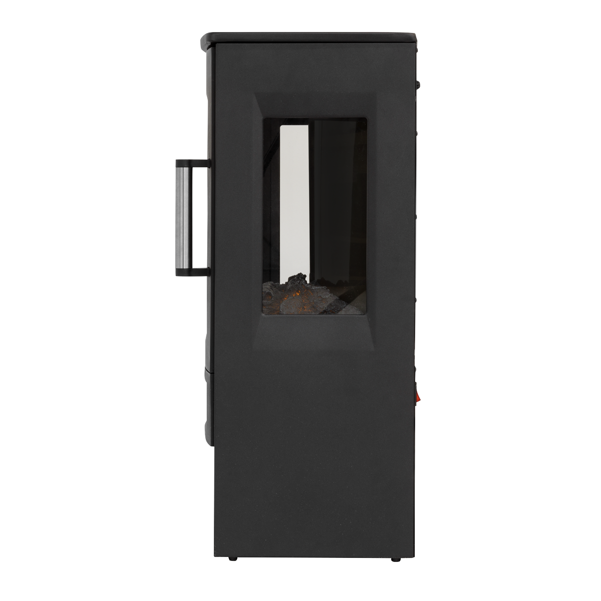 Baridi Electric Panoramic Stove Heater with LED Flame Effect & Log Storage 1800W, Black - DH123
