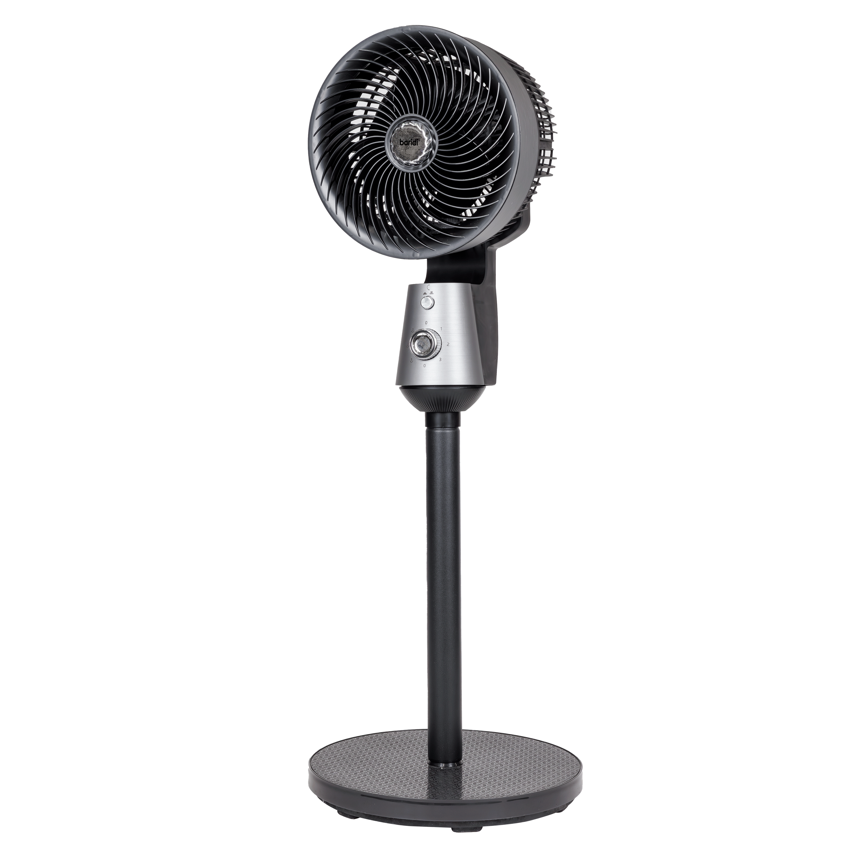 Baridi 10 inch Pedestal Fan with Manual Control, 3 speeds, 90° 3D Oscillation, Adjustable Height & Pivoting Fan Head, Grey - DH142