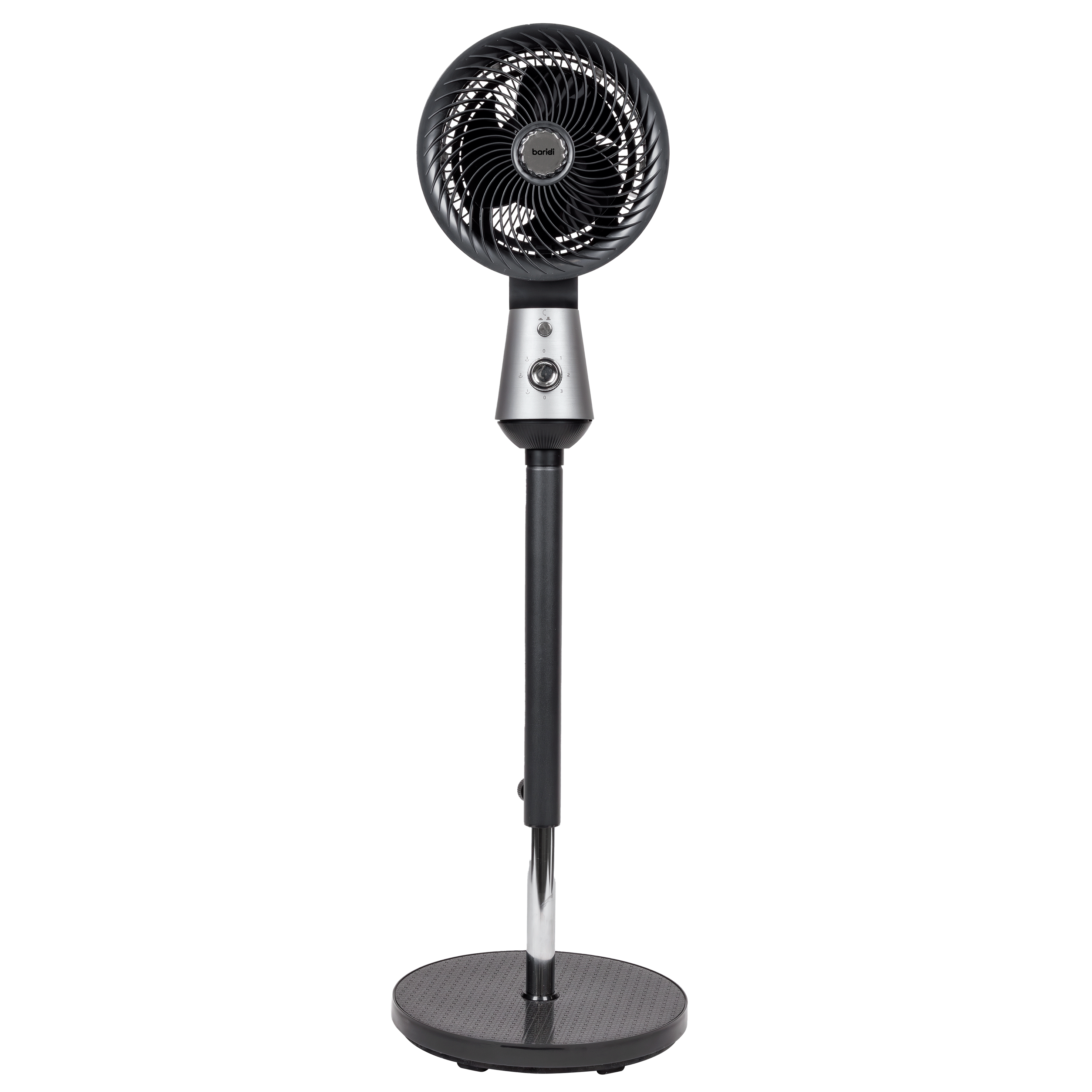 Baridi 10 inch Pedestal Fan with Manual Control, 3 speeds, 90° 3D Oscillation, Adjustable Height & Pivoting Fan Head, Grey - DH142