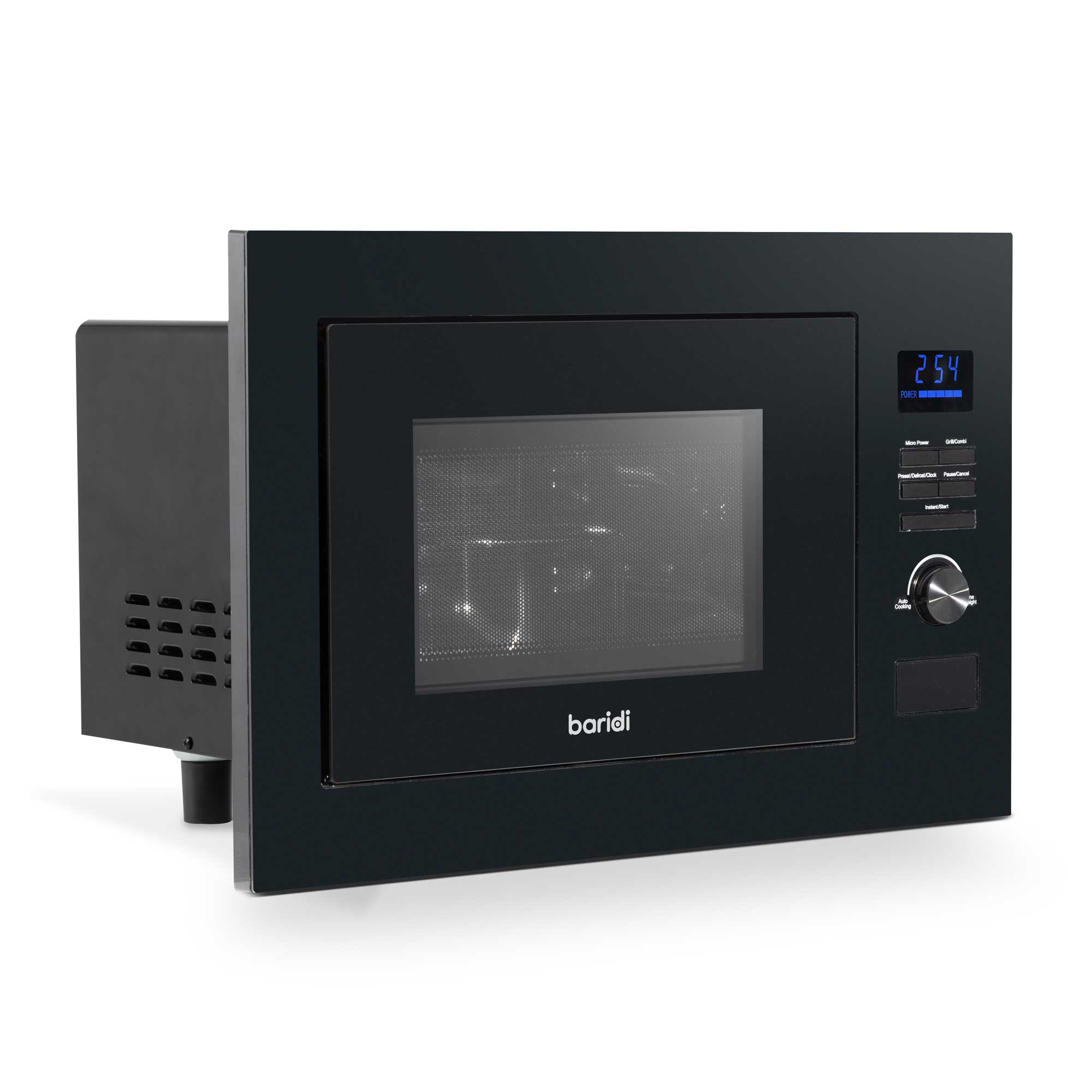 Baridi 25L Integrated Microwave Oven with Grill, 900W, Sensor Touch Controls, Black - DH198