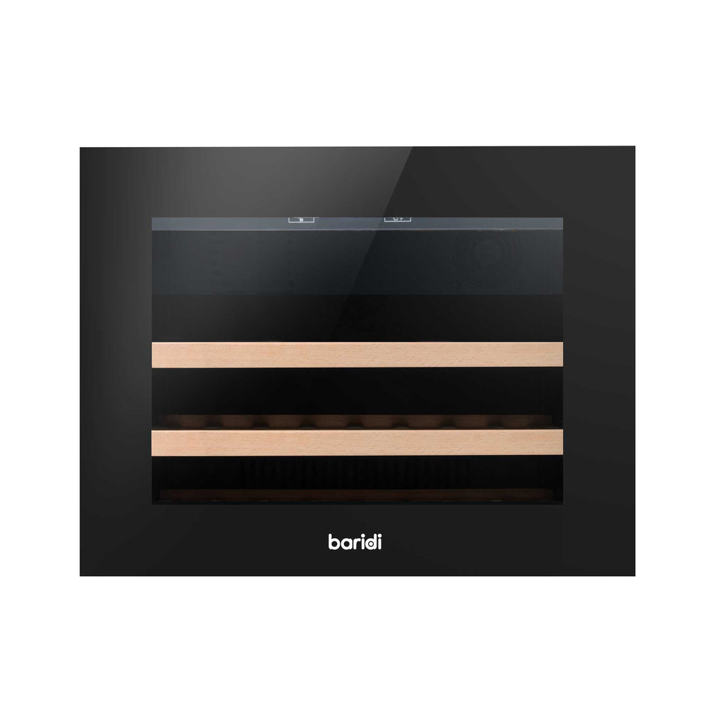 Baridi Baridi 28 Bottle Built-In Wine Cooler with Beech Wood Shelves and LED