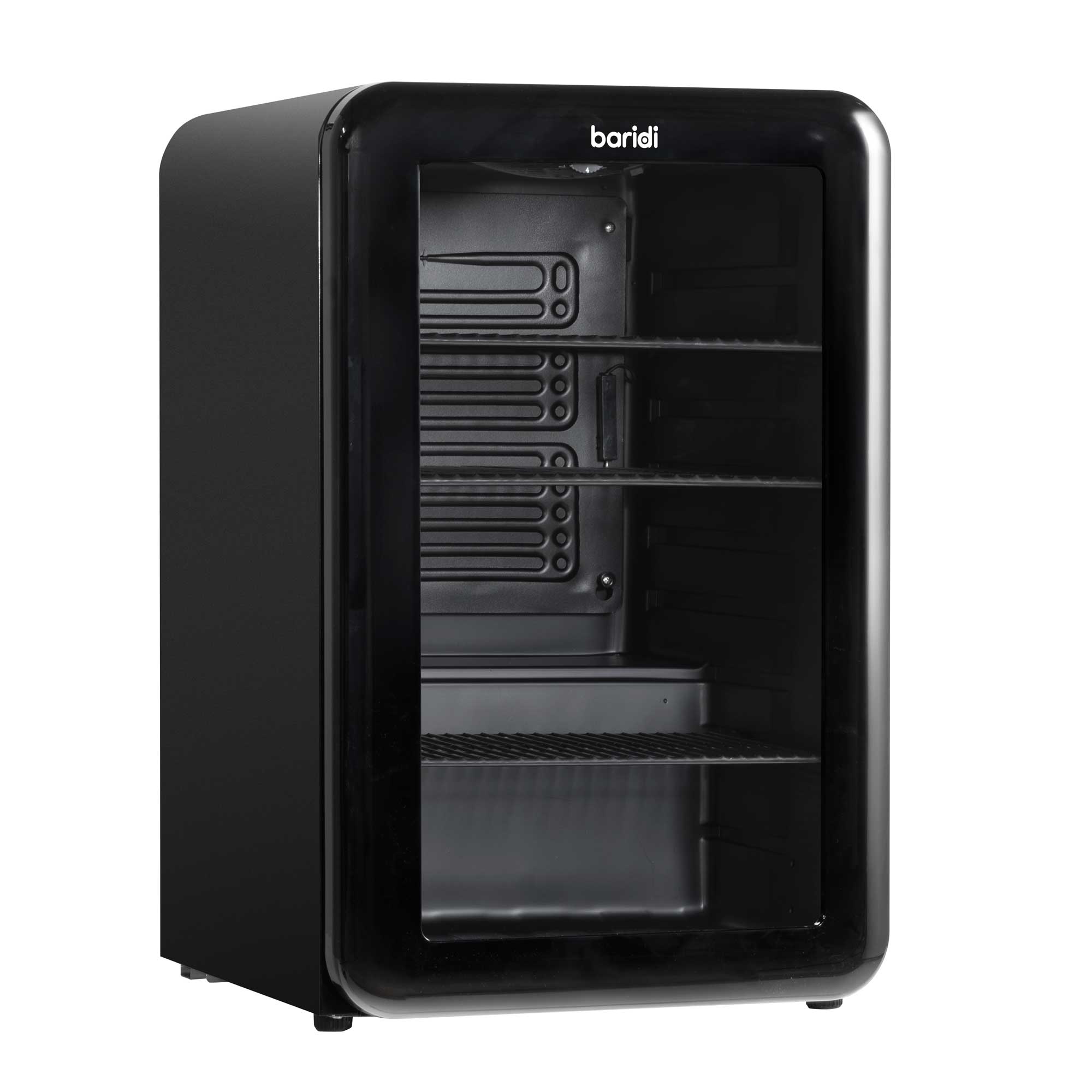 Baridi 70L Under Counter Drinks/Beer & Wine Cooler Fridge, Retro Style - Black - DH222