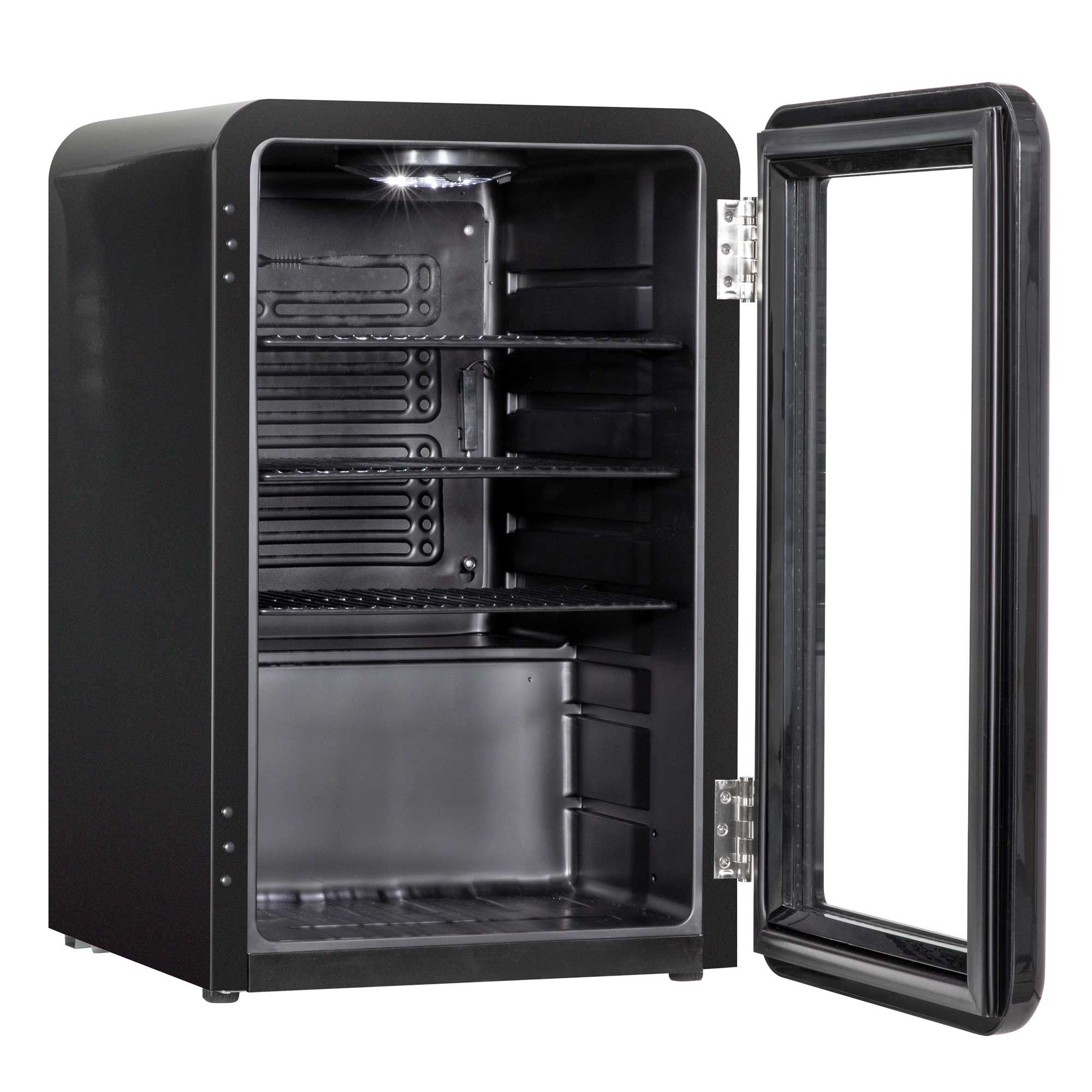Baridi 70L Under Counter Drinks/Beer & Wine Cooler Fridge, Retro Style - Black - DH222