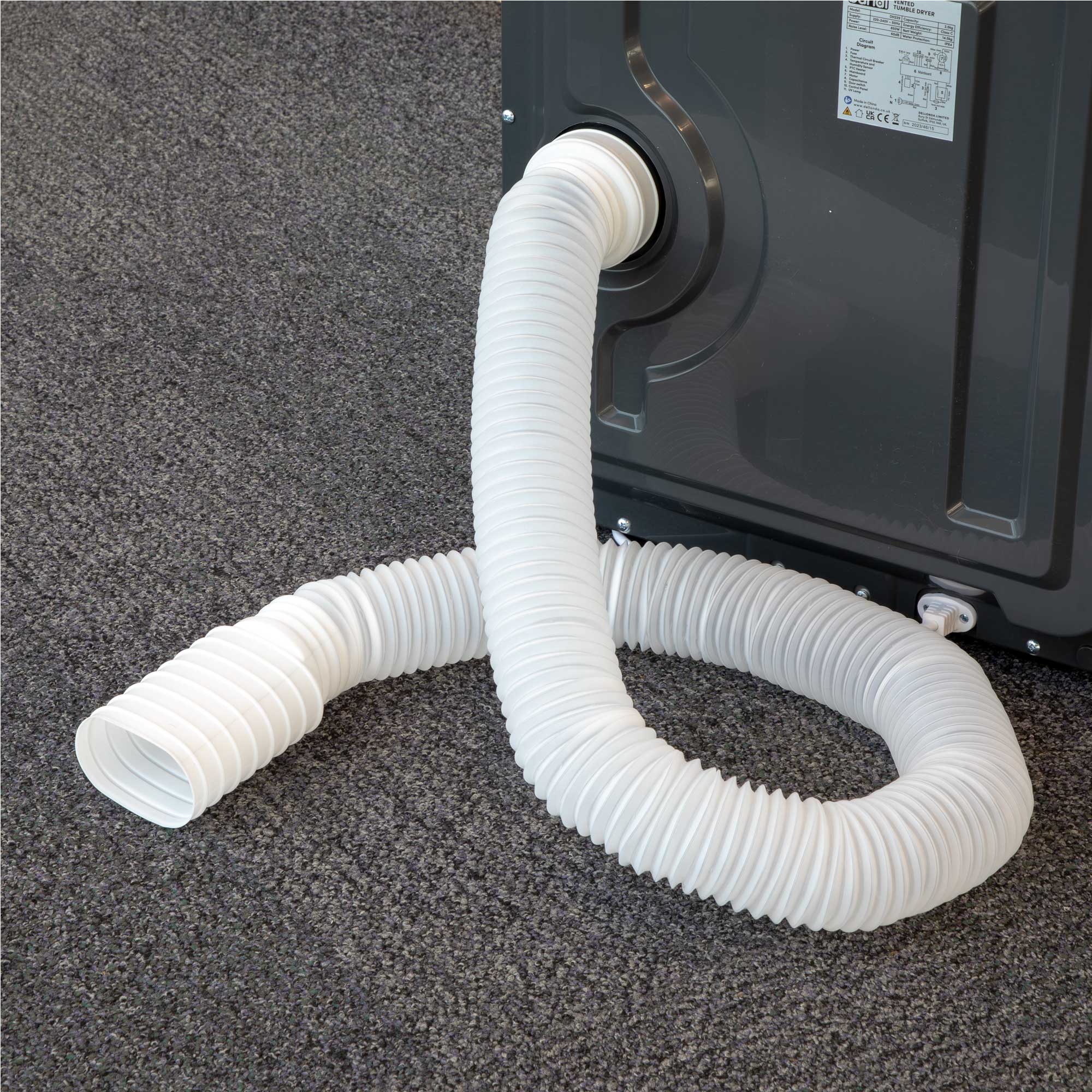 Baridi Condenser Vent Hose Pipe for Vented Tumble Dryers (1.5m/3.5") - DH230