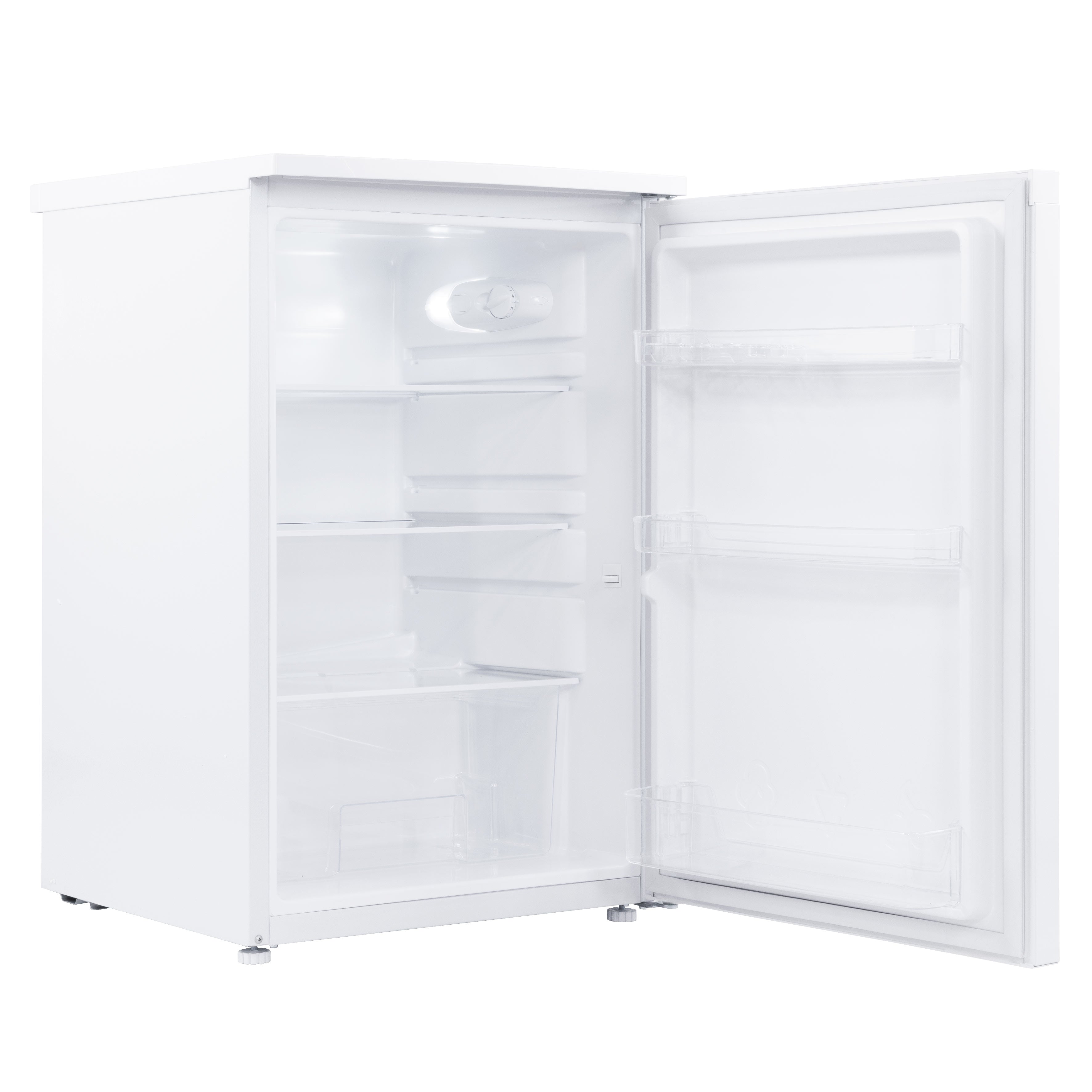 Baridi 55cm Freestanding Undercounter Larder Fridge, 126L, Reversible Door, White - DH246