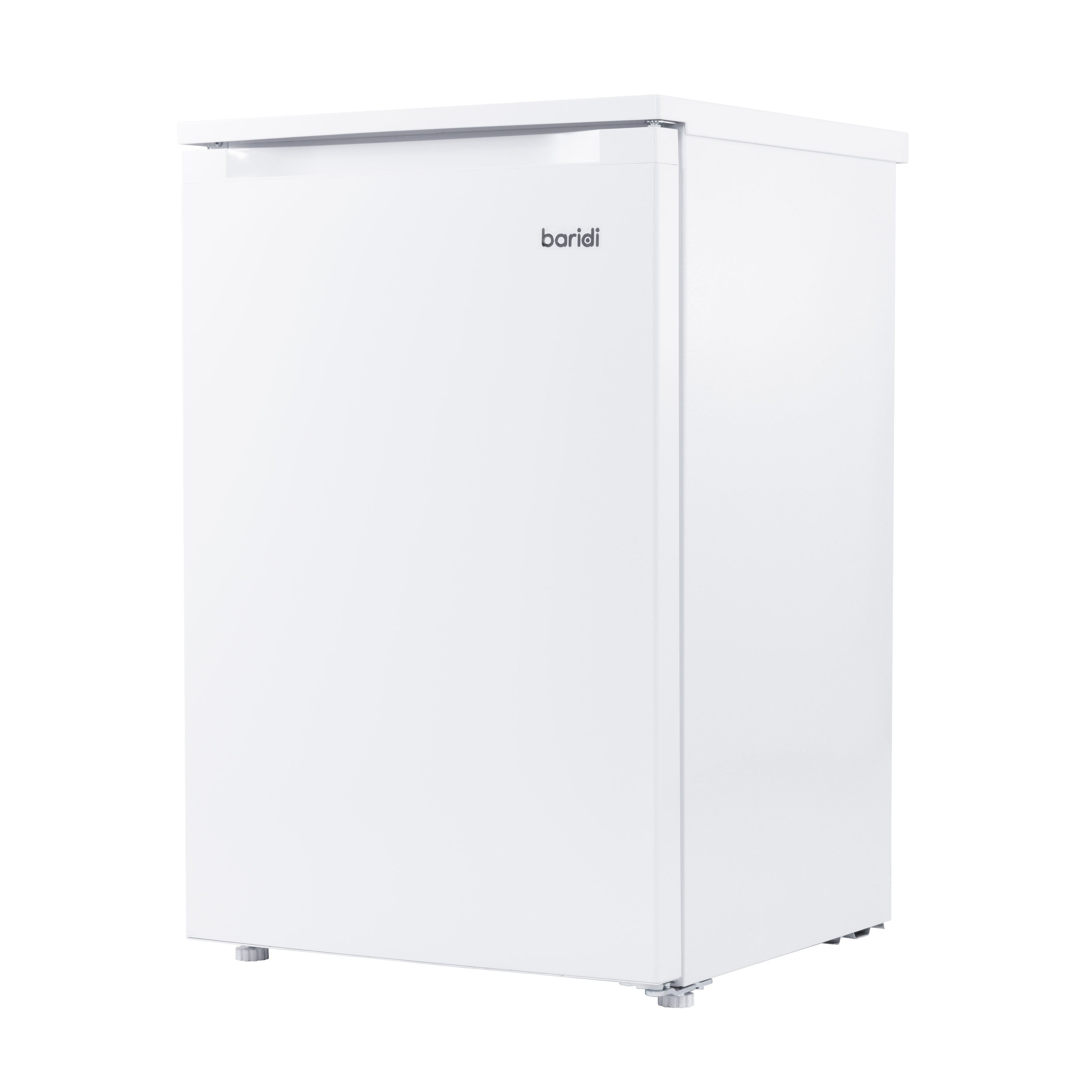 Baridi 55cm Freestanding Undercounter Larder Fridge, 126L, Reversible Door, White - DH246