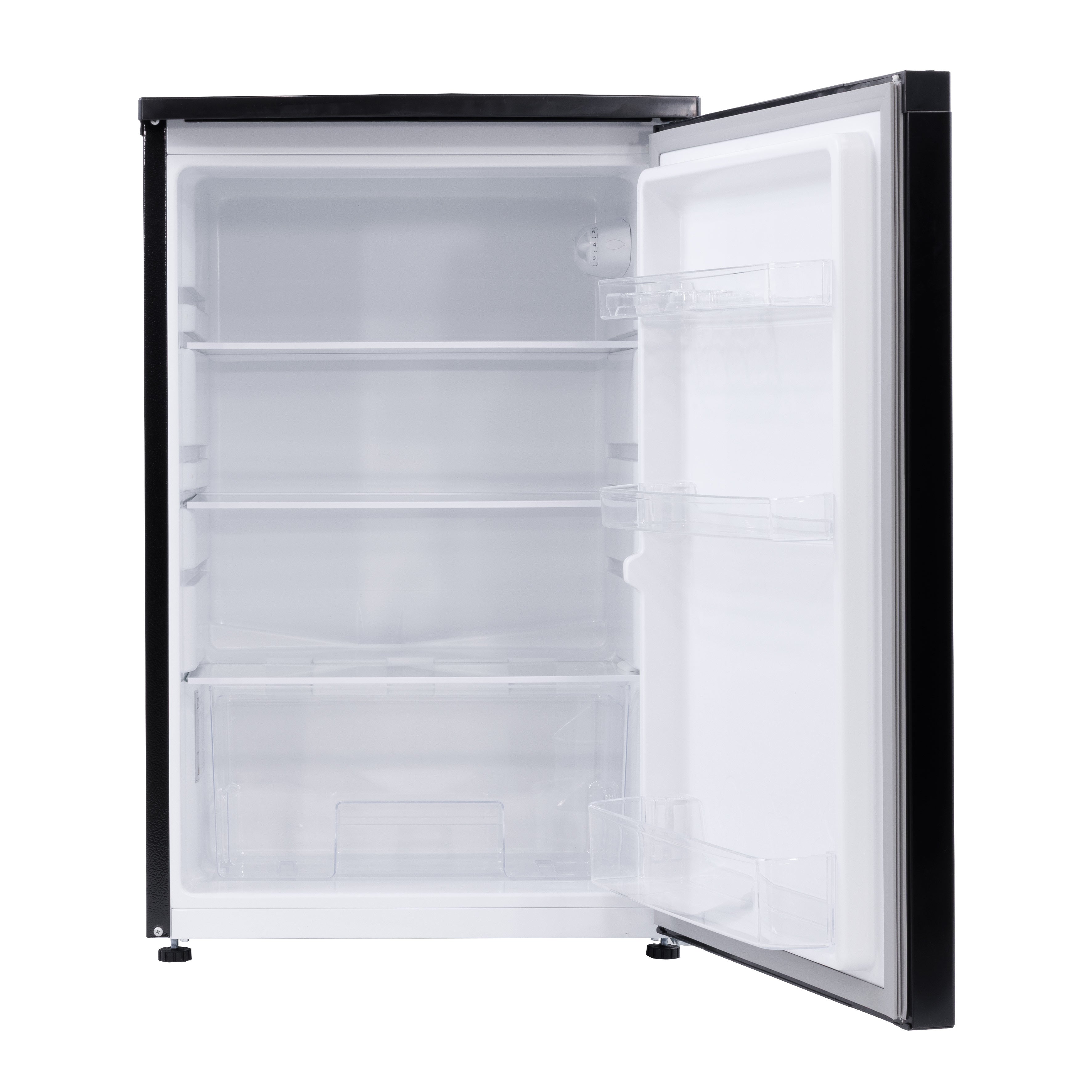 Baridi 55cm Freestanding Undercounter Larder Fridge, 126L, Reversible Door, Black - DH247