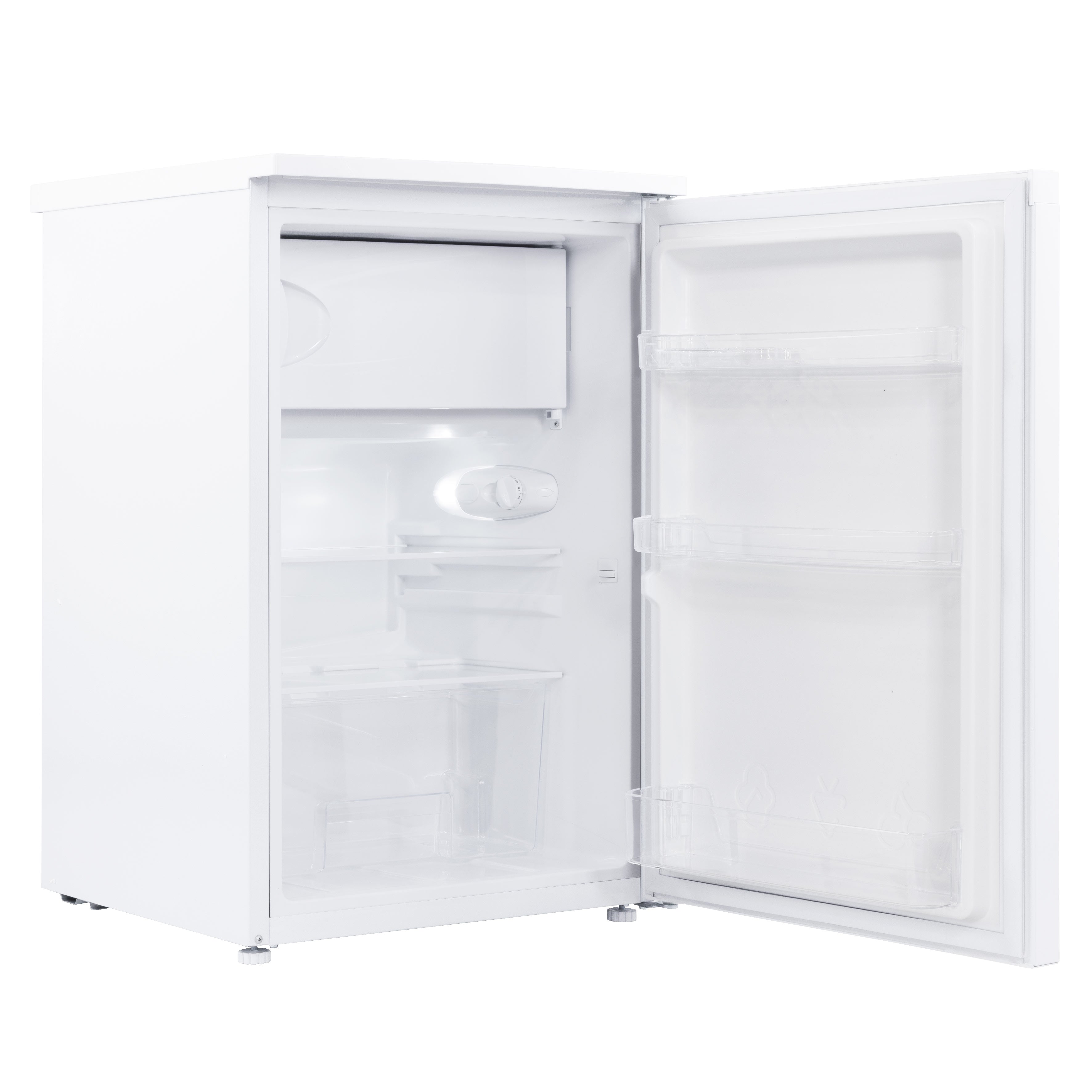 Baridi 55cm Freestanding Undercounter Fridge with Ice Box, Reversible Door, 107L Capacity, White - DH248