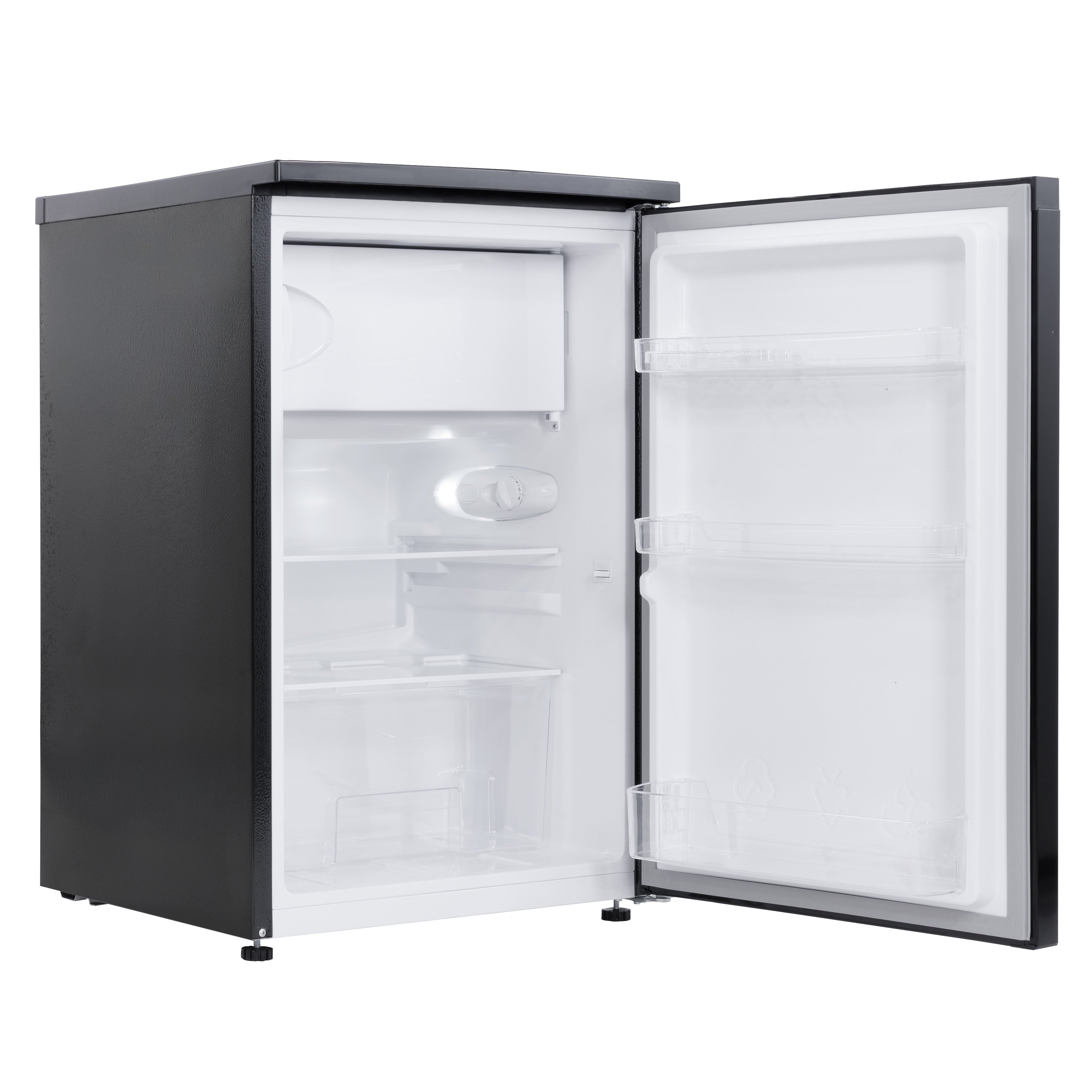 Baridi 55cm Freestanding Undercounter Fridge with Ice Box, Reversible Door, 107L Capacity, Black - DH249