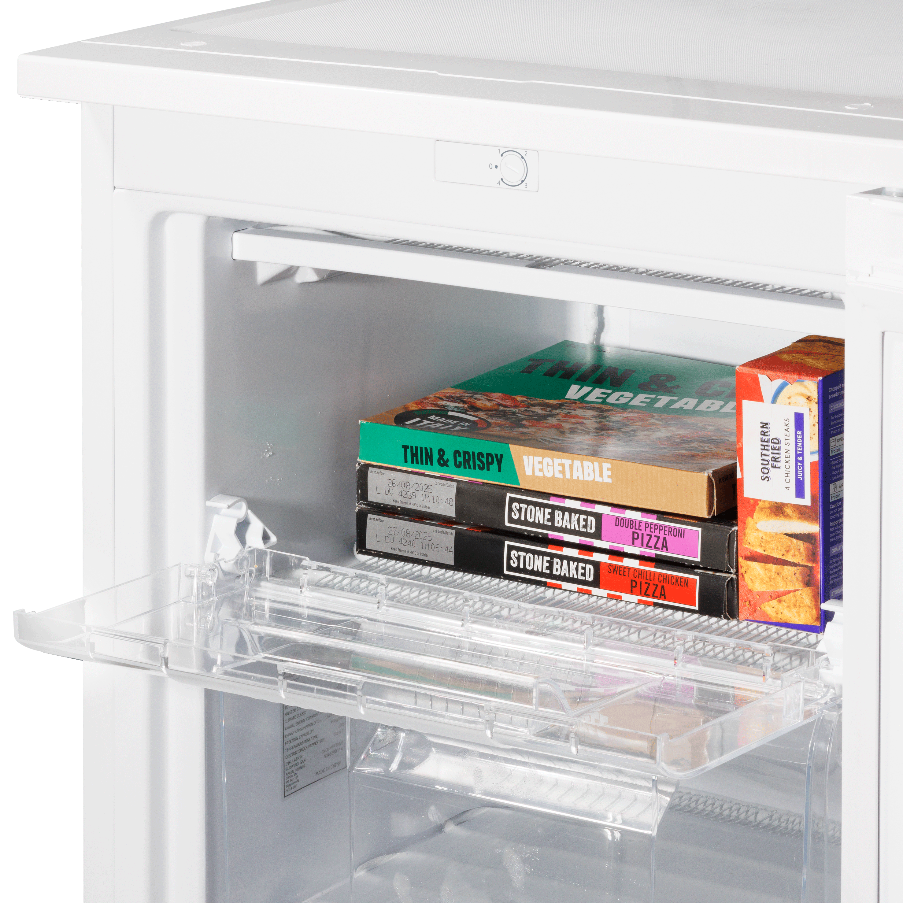Baridi 55cm Undercounter Freezer with Adjustable Thermostat, 4 Star Rating, 85L, White - DH250