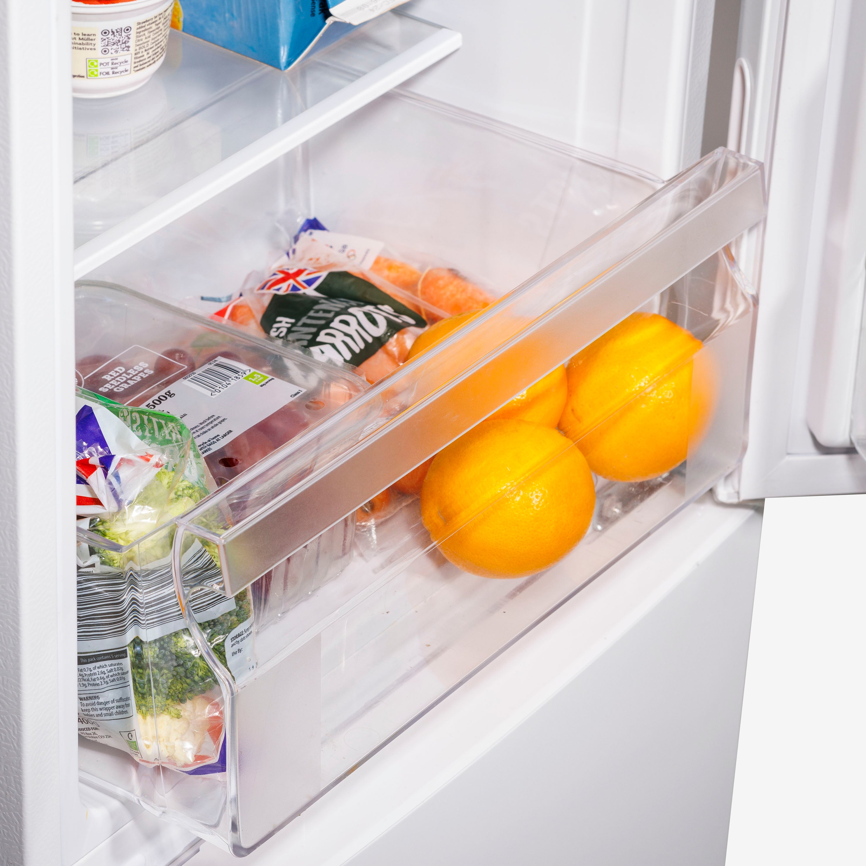 Baridi 47cm 70/30 Fridge Freezer with Adjustable Thermostat, 157L Capacity - White - DH252