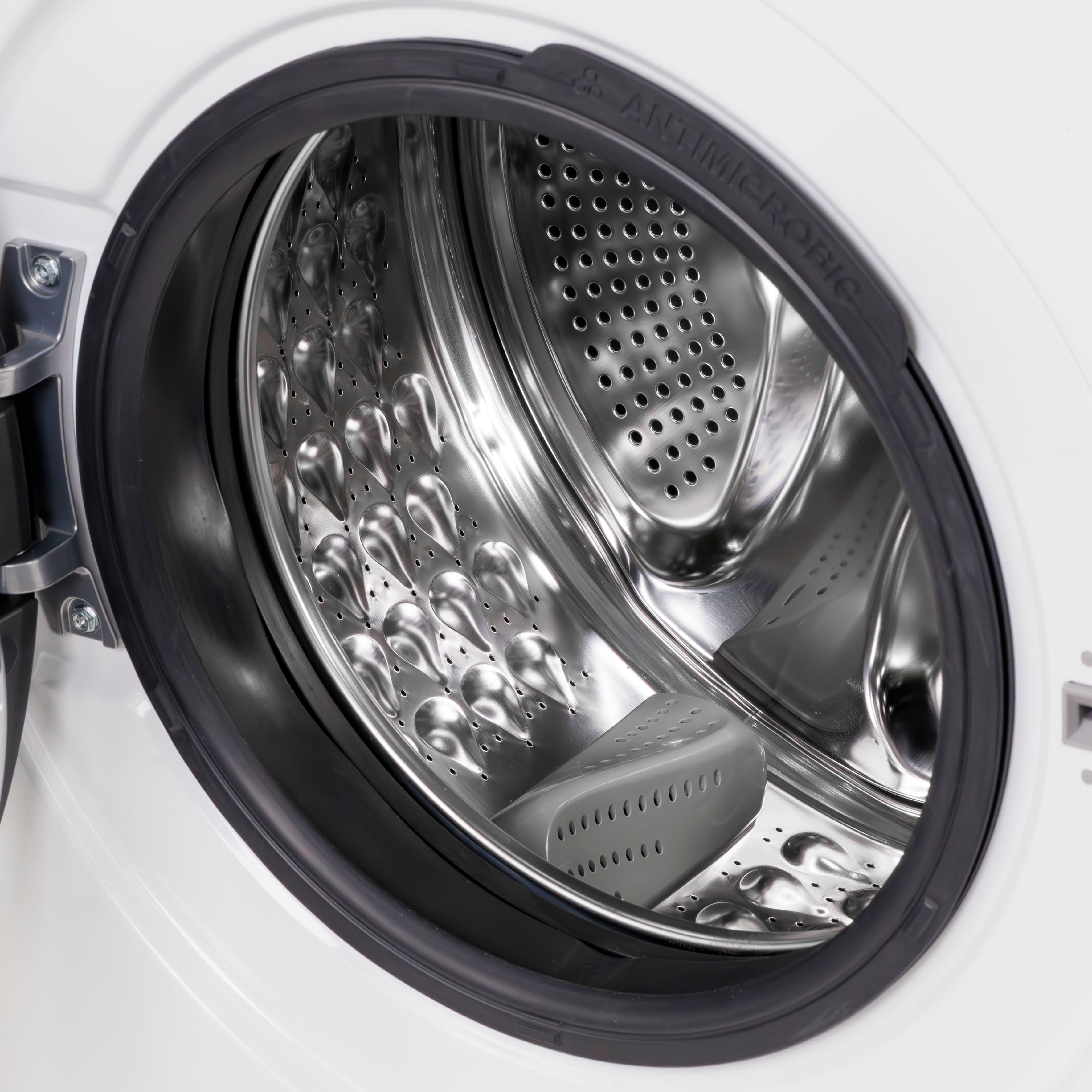 Baridi 8kg Washing Machine, Front Loading, 1400rpm, 15 Programmes, BLDC Motor, White/Black – DH262