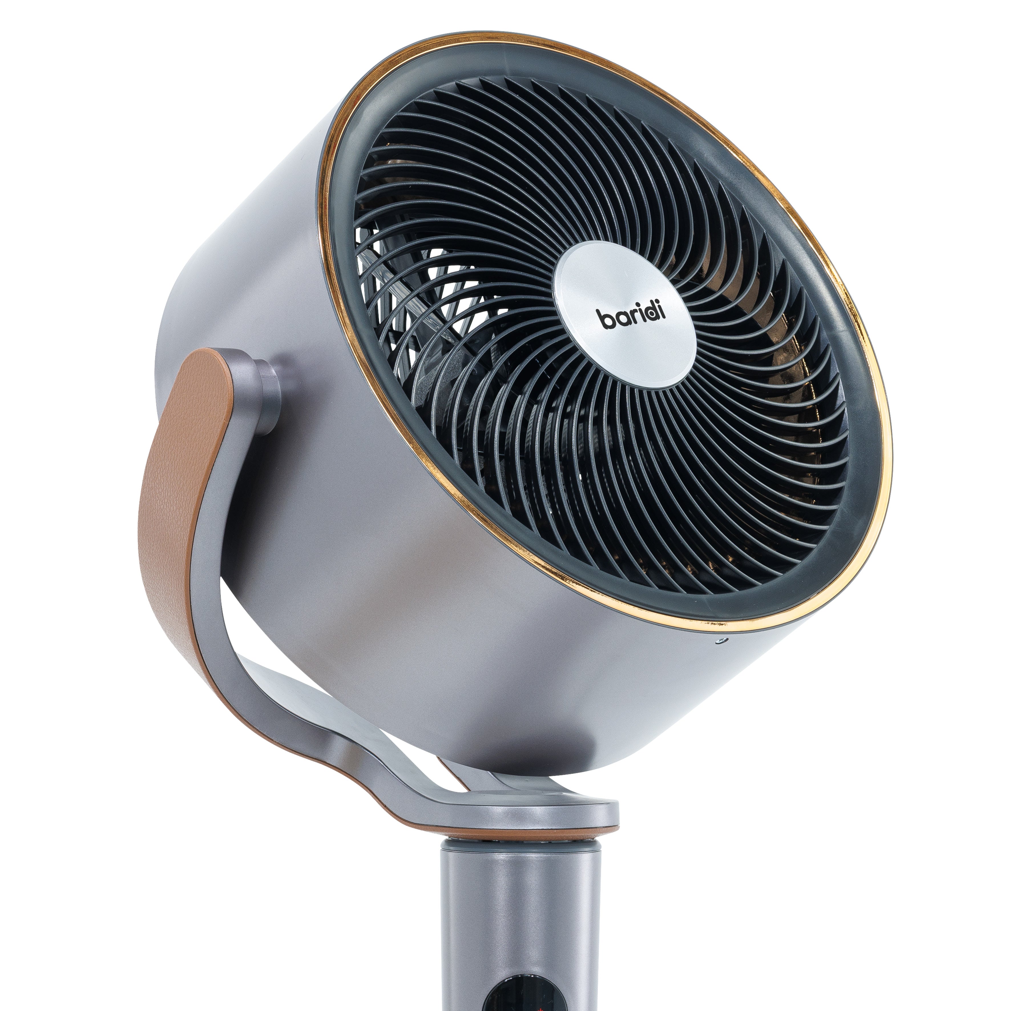 Baridi 12" Pedestal Fan with Remote Control, Back Light & 12hr Timer - Grey - DH264