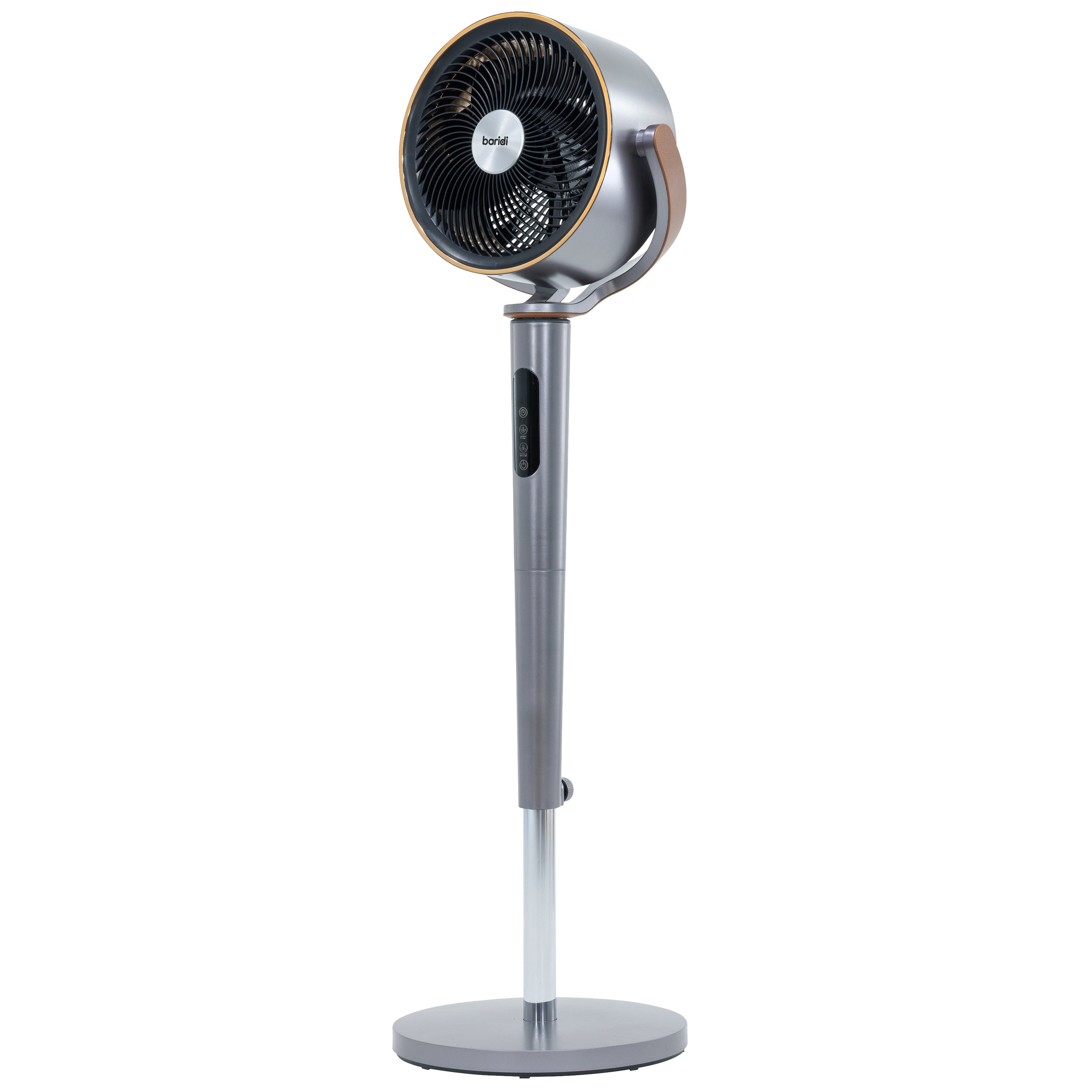 Baridi 12" Pedestal Fan with Remote Control, Back Light & 12hr Timer - Grey - DH264