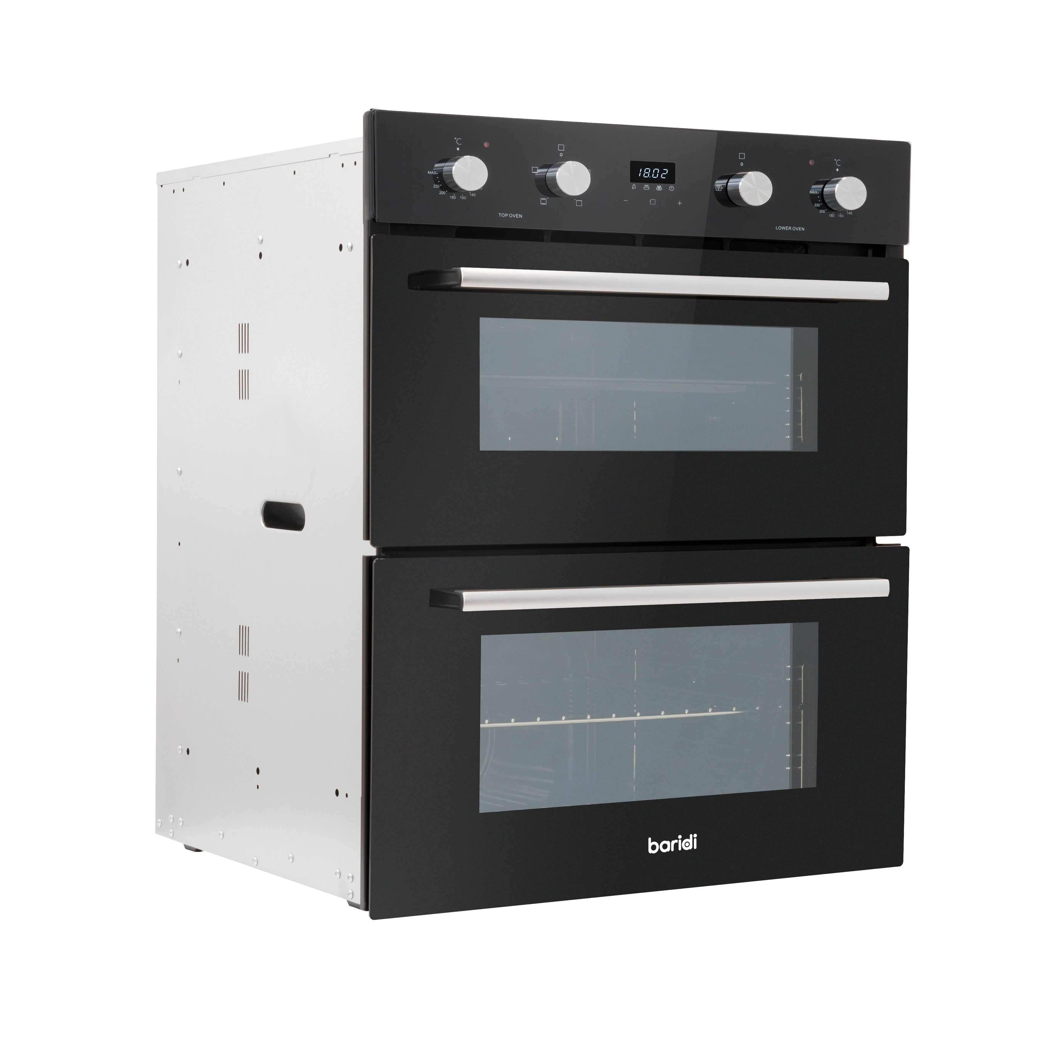 72cm Built-Under Double Oven, 74L Capacity, Energy Rating A – Black
