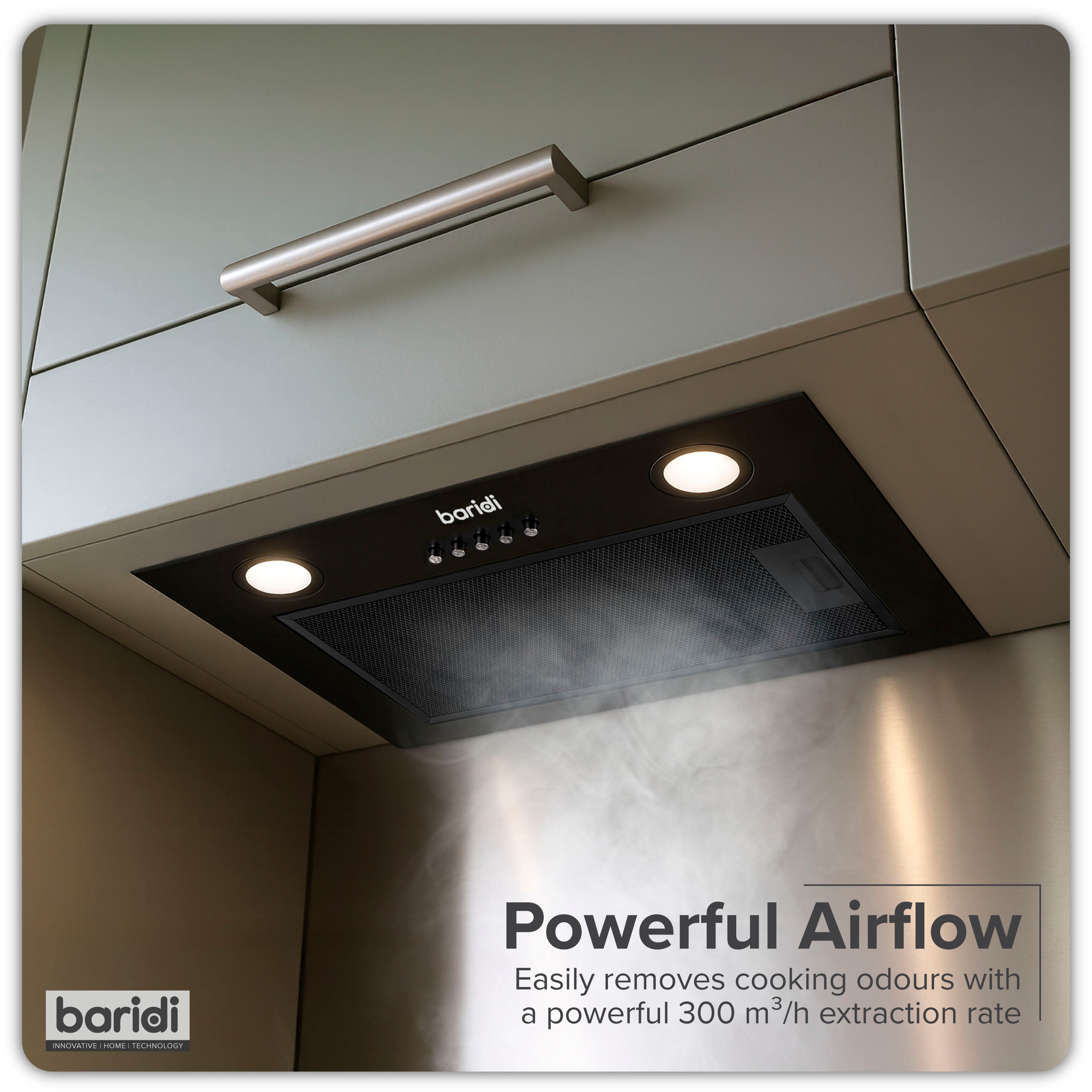 Cooker Hood with 5 Layer Filter 52cm - Black