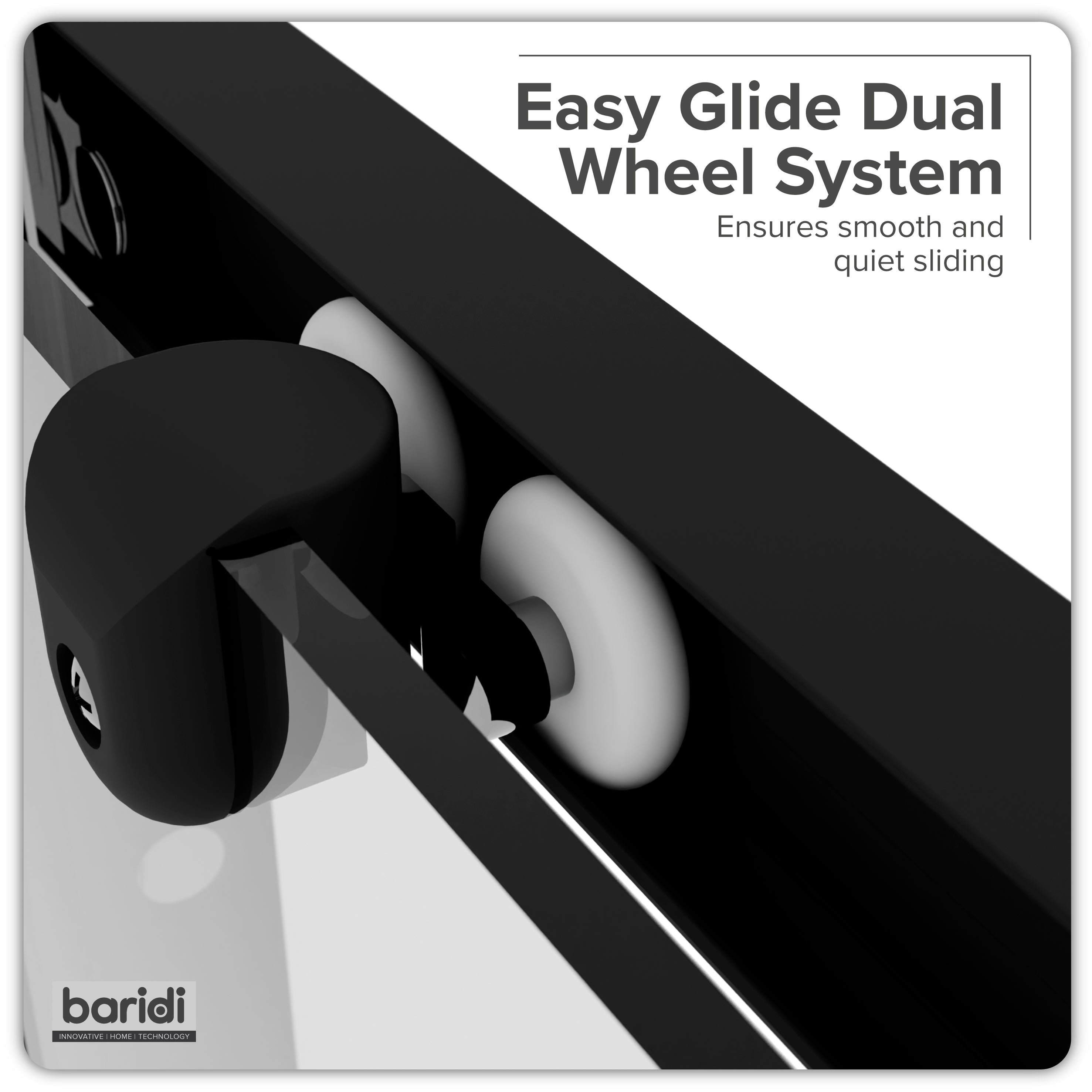 Baridi Sliding Shower Door 1000 x 1850mm, 6mm Tempered Glass, Chrome – DH293