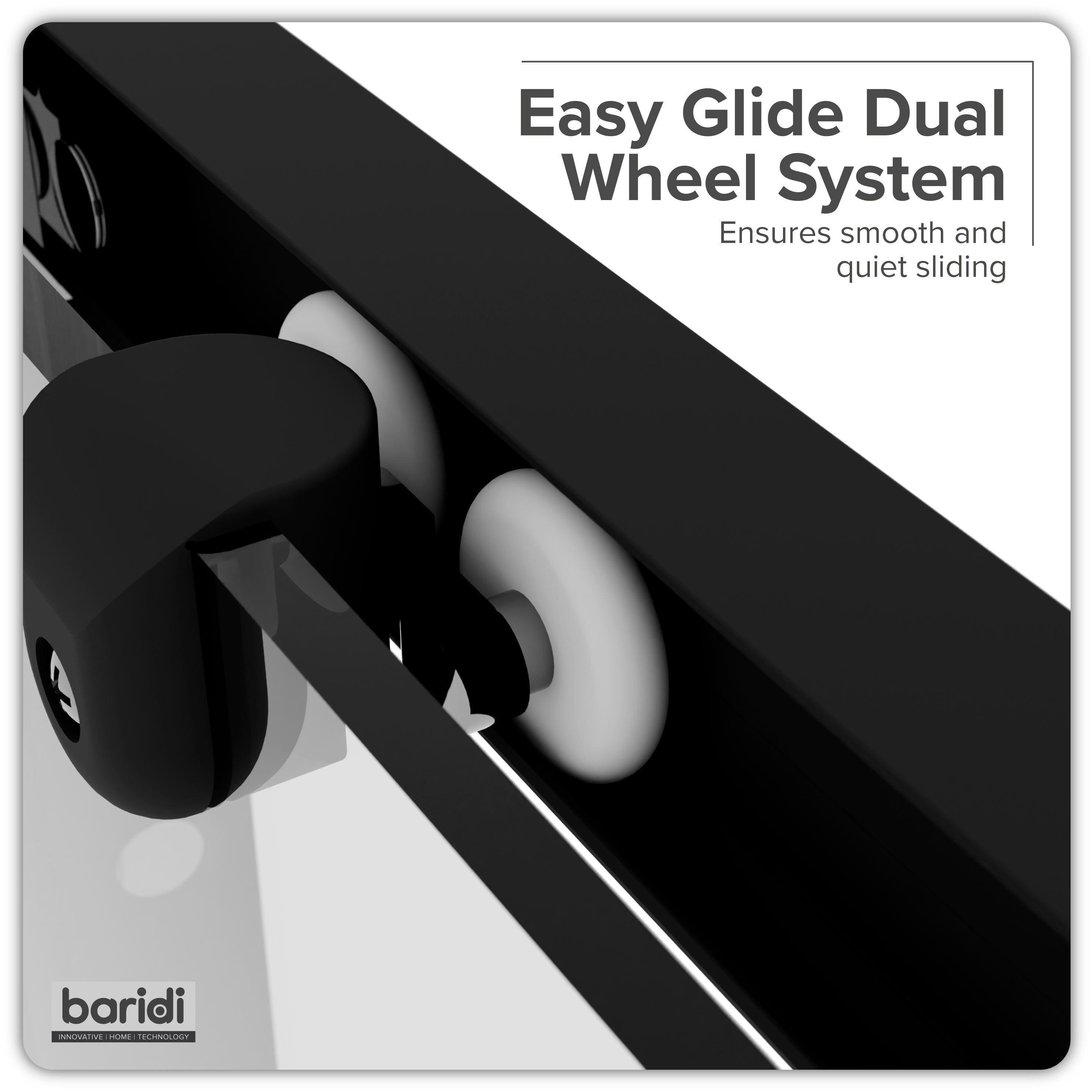 Baridi Sliding Shower Door 1200 x 1850mm, 6mm Tempered Glass, Black – DH295