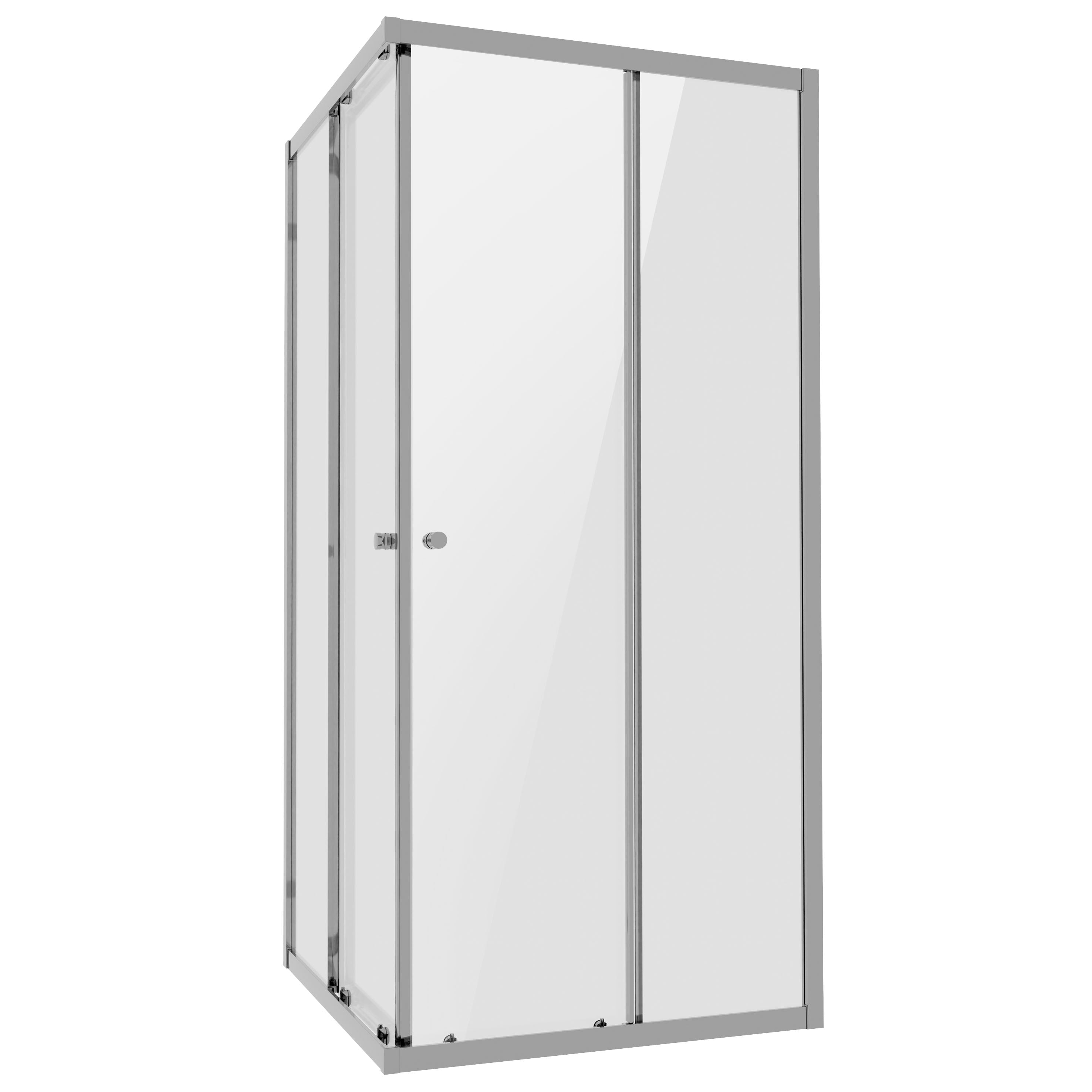 Baridi Corner Entry Shower Enclosure 800 x 800 x 1850mm with 6mm Tempered Glass, Chrome - DH298