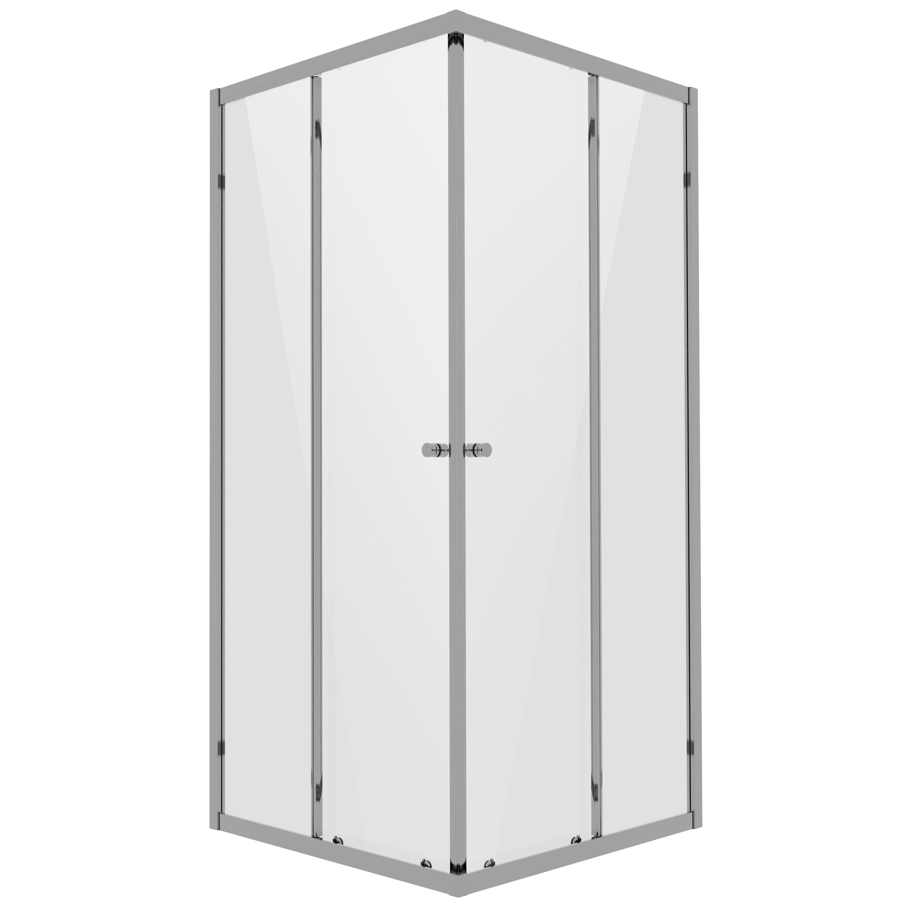 Baridi Corner Entry Shower Enclosure 800 x 800 x 1850mm with 6mm Tempered Glass, Chrome - DH298