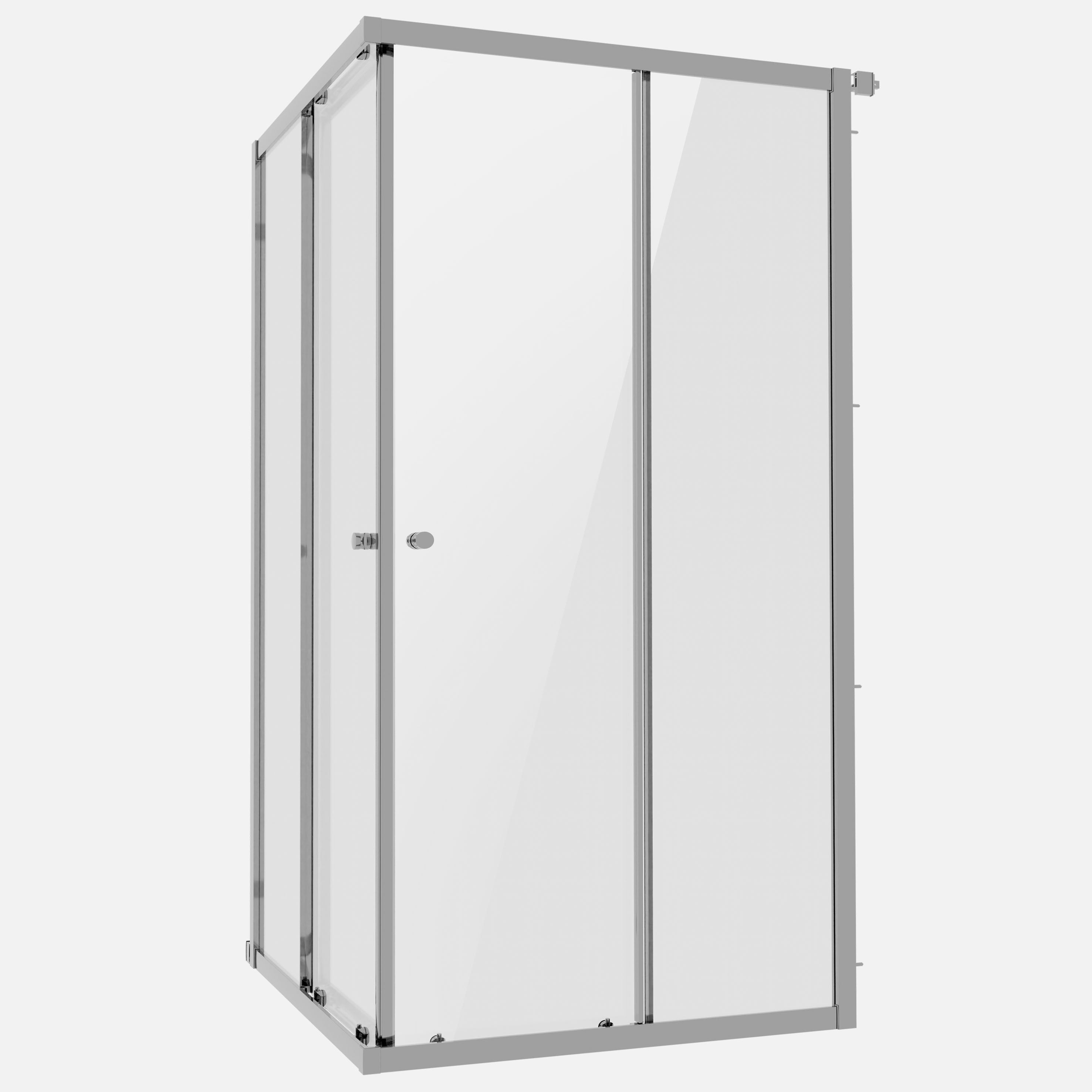 Baridi Corner Entry Shower Enclosure 900 x 900 x 1850mm with 6mm Tempered Glass - Chrome - DH299
