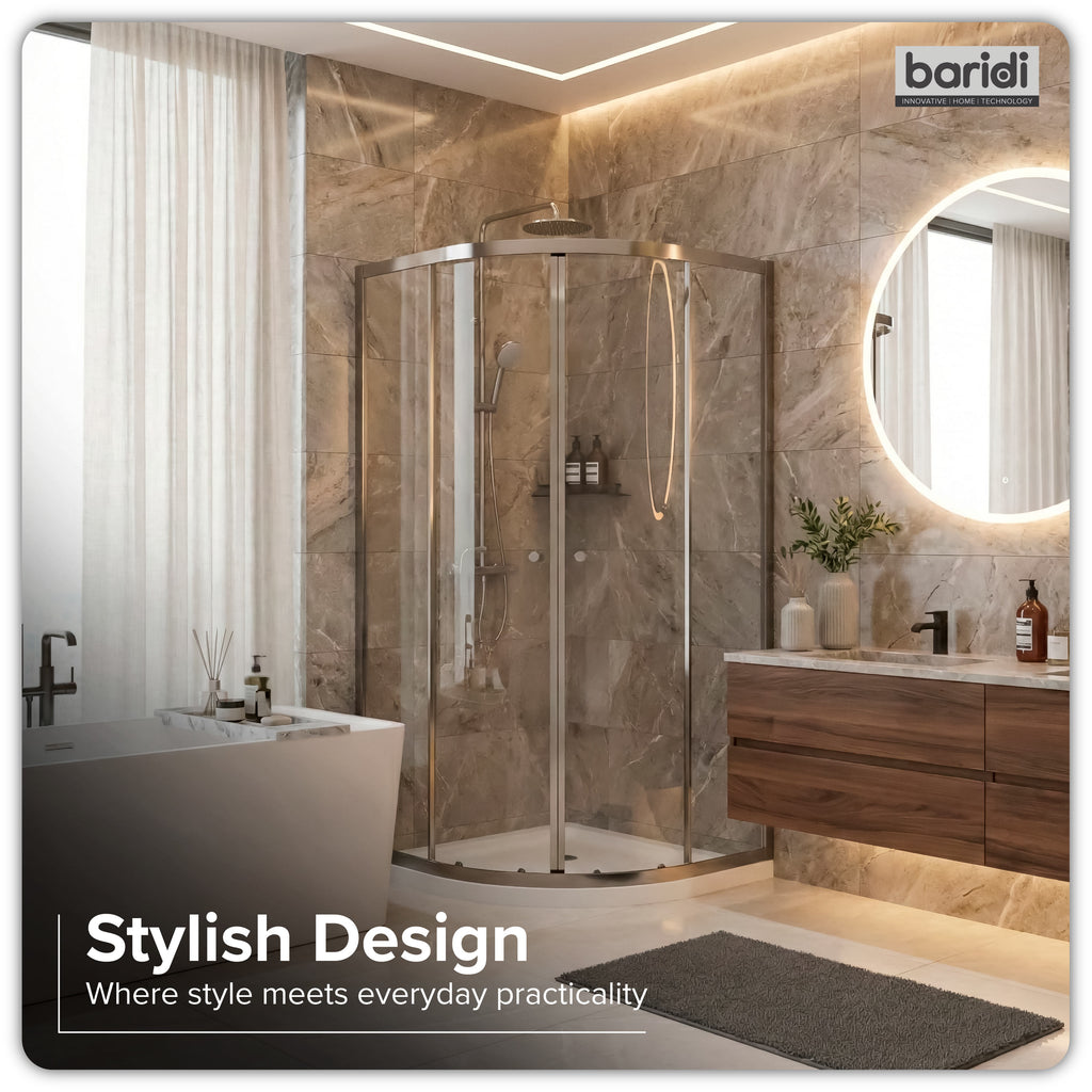 Baridi Quadrant Shower Enclosure 900 x 900 x 1850mm with 6mm Tempered