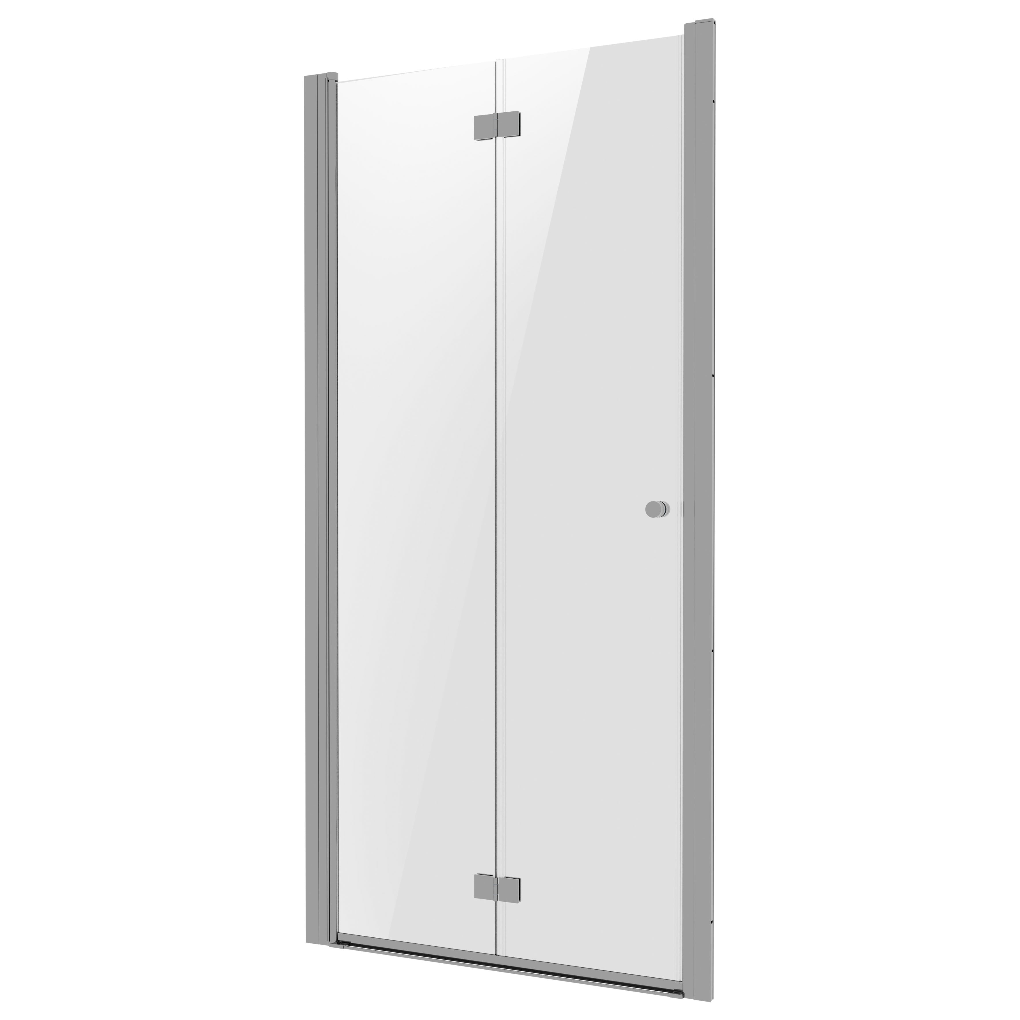 Baridi Bi-Fold Shower Door 800 x 1850mm, 6mm Tempered Glass, Reversible Installation, Chrome - DH305