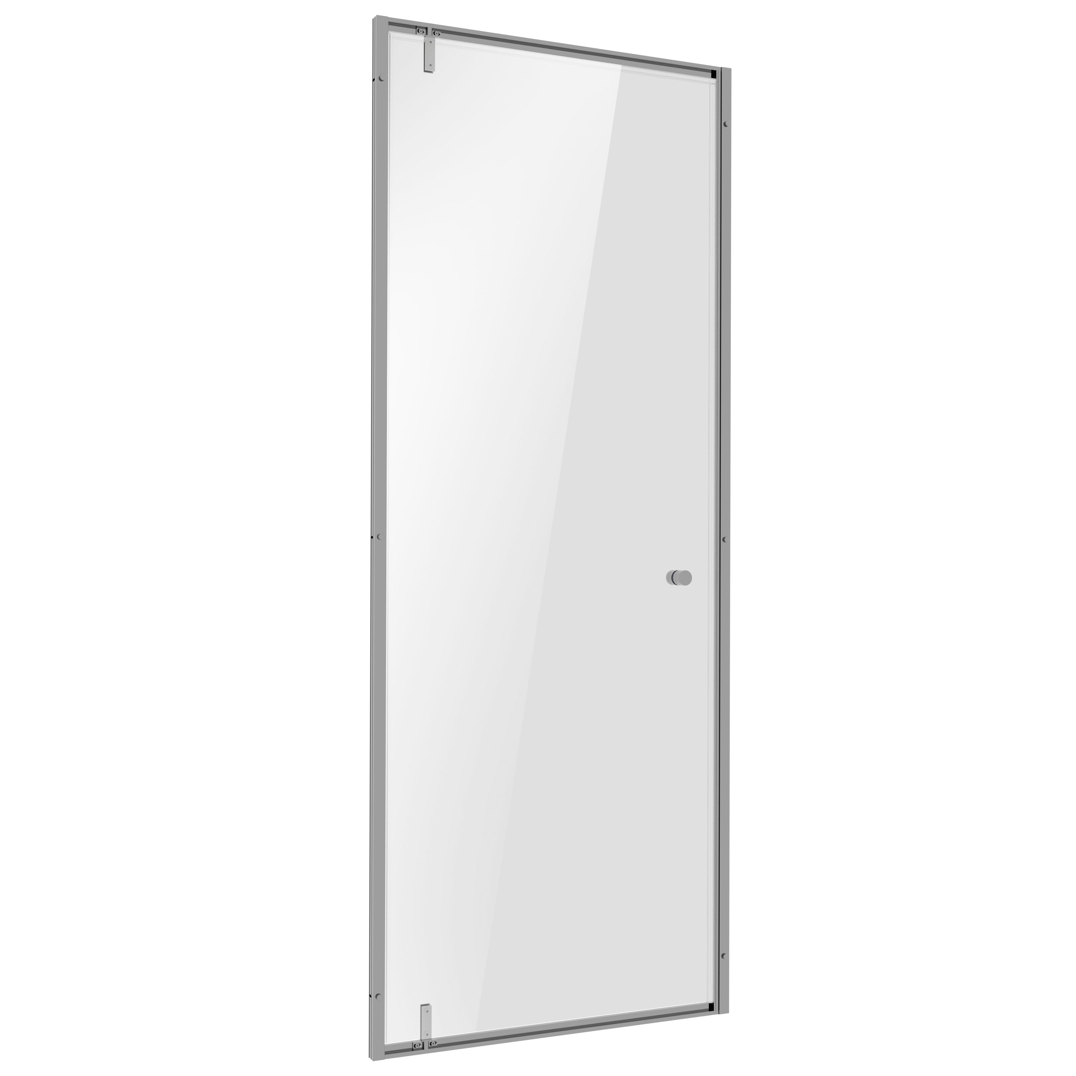 Baridi Hinged Shower Door 800 x 1850mm, 6mm Tempered Glass, Reversible Installation, Chrome - DH306