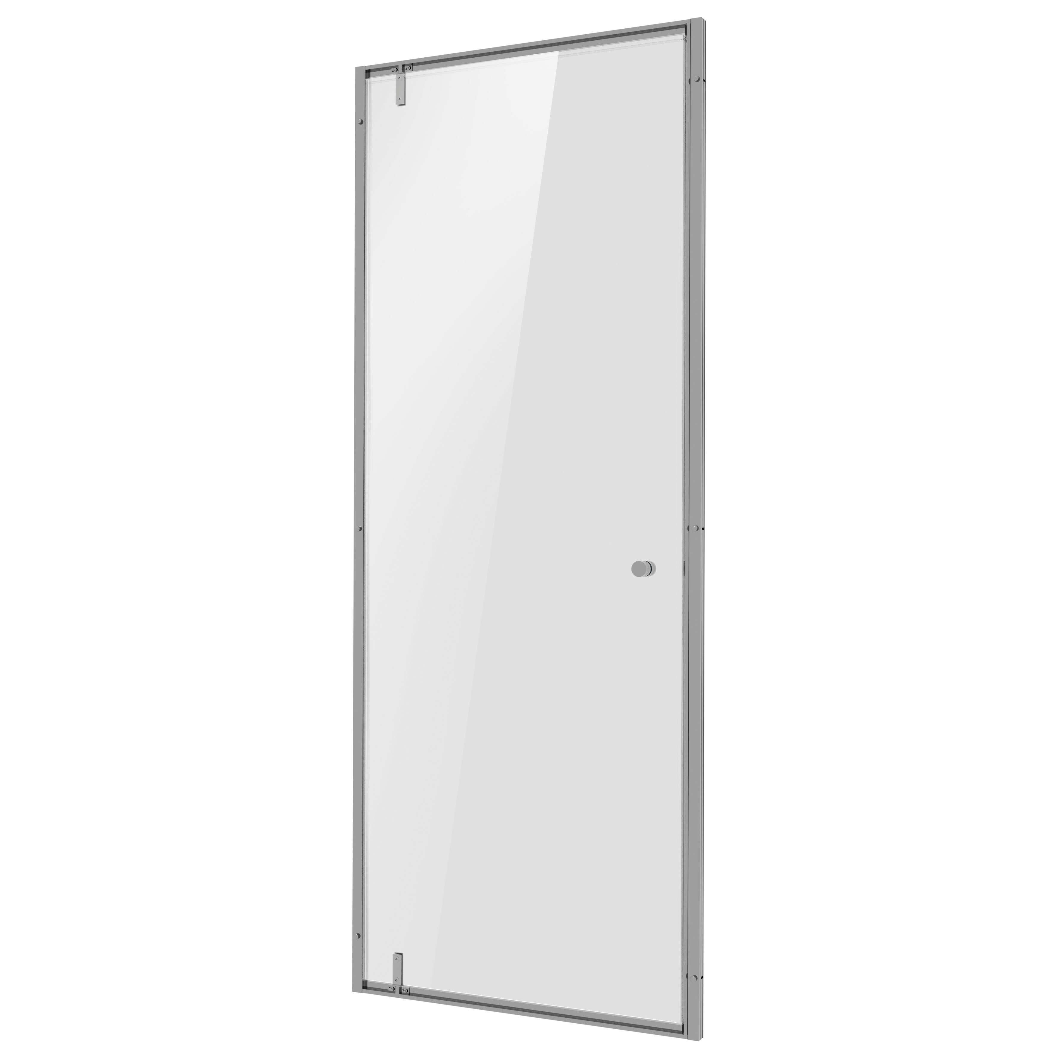 Baridi Hinged Shower Door 800 x 1850mm, 6mm Tempered Glass, Reversible Installation, Chrome - DH306