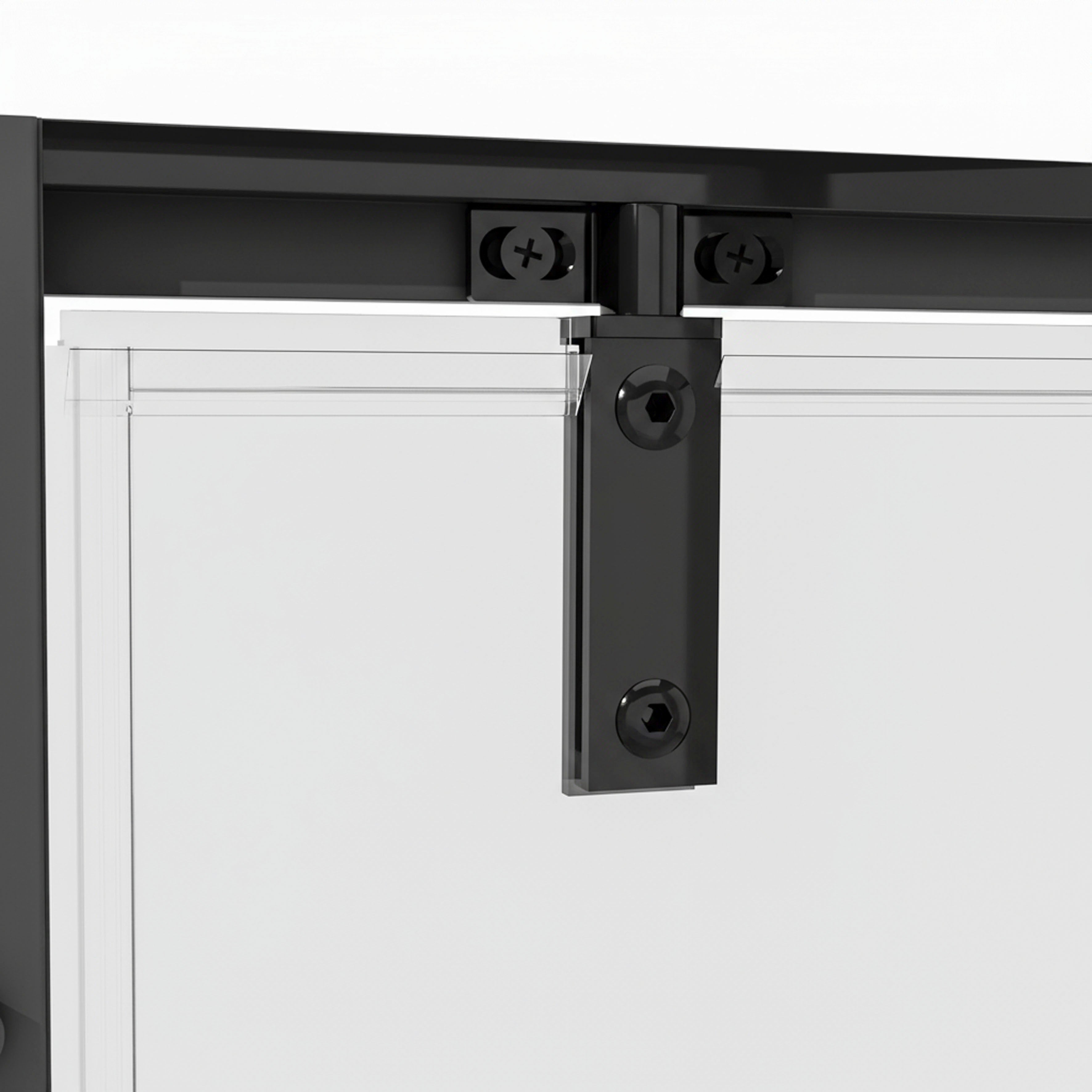Baridi Hinged Shower Door 800 x 1850mm, 6mm Tempered Glass, Reversible Installation, Black - DH307