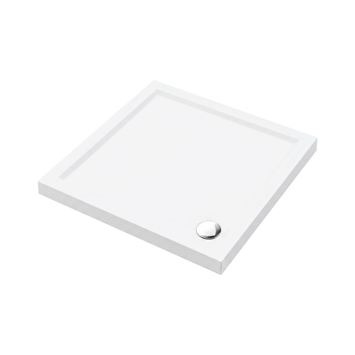 Baridi Square Shower Tray 800 x 800 x 40mm for Shower Enclosures, Acrylic, White - DH308