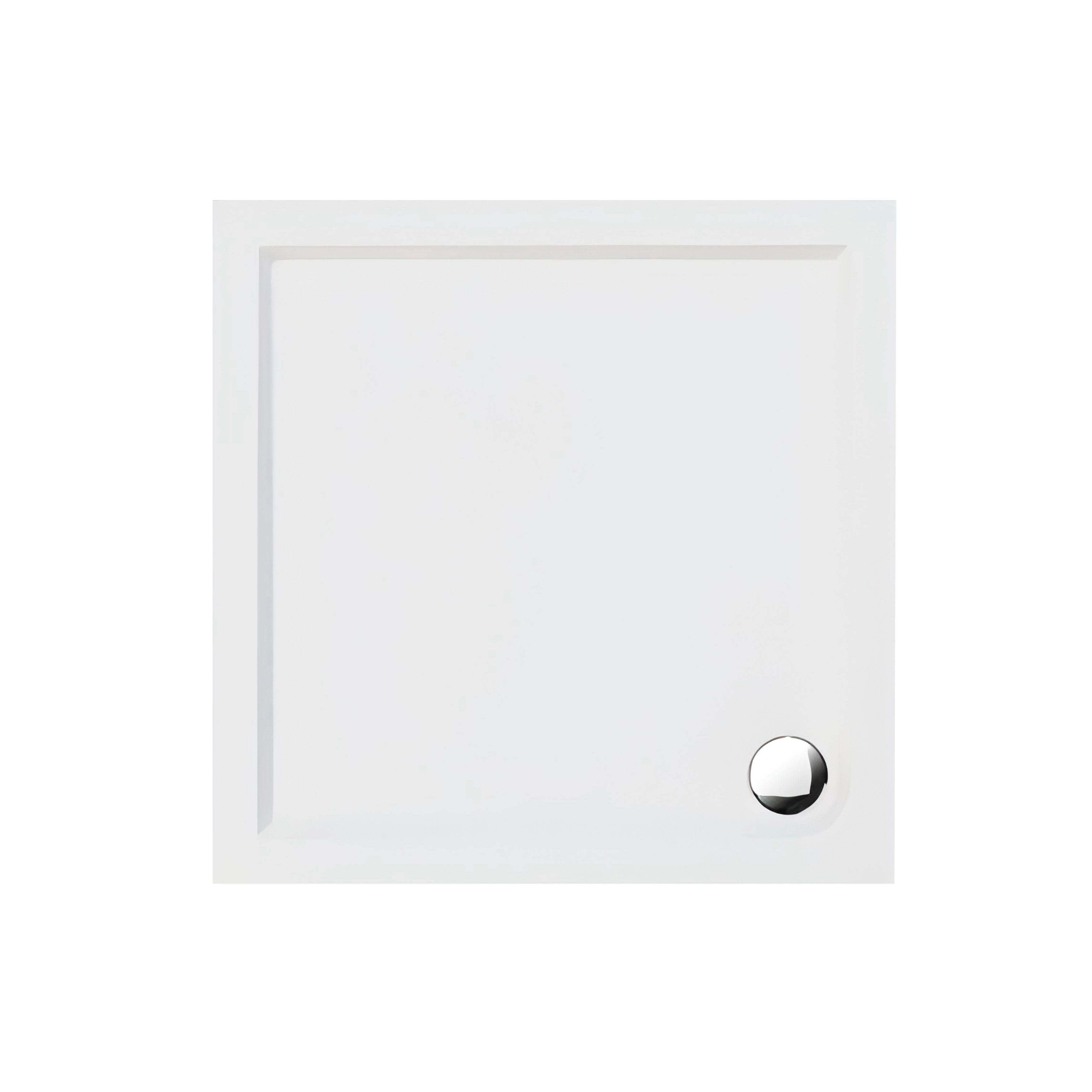 Baridi Square Shower Tray 800 x 800 x 40mm for Shower Enclosures, Acrylic, White - DH308