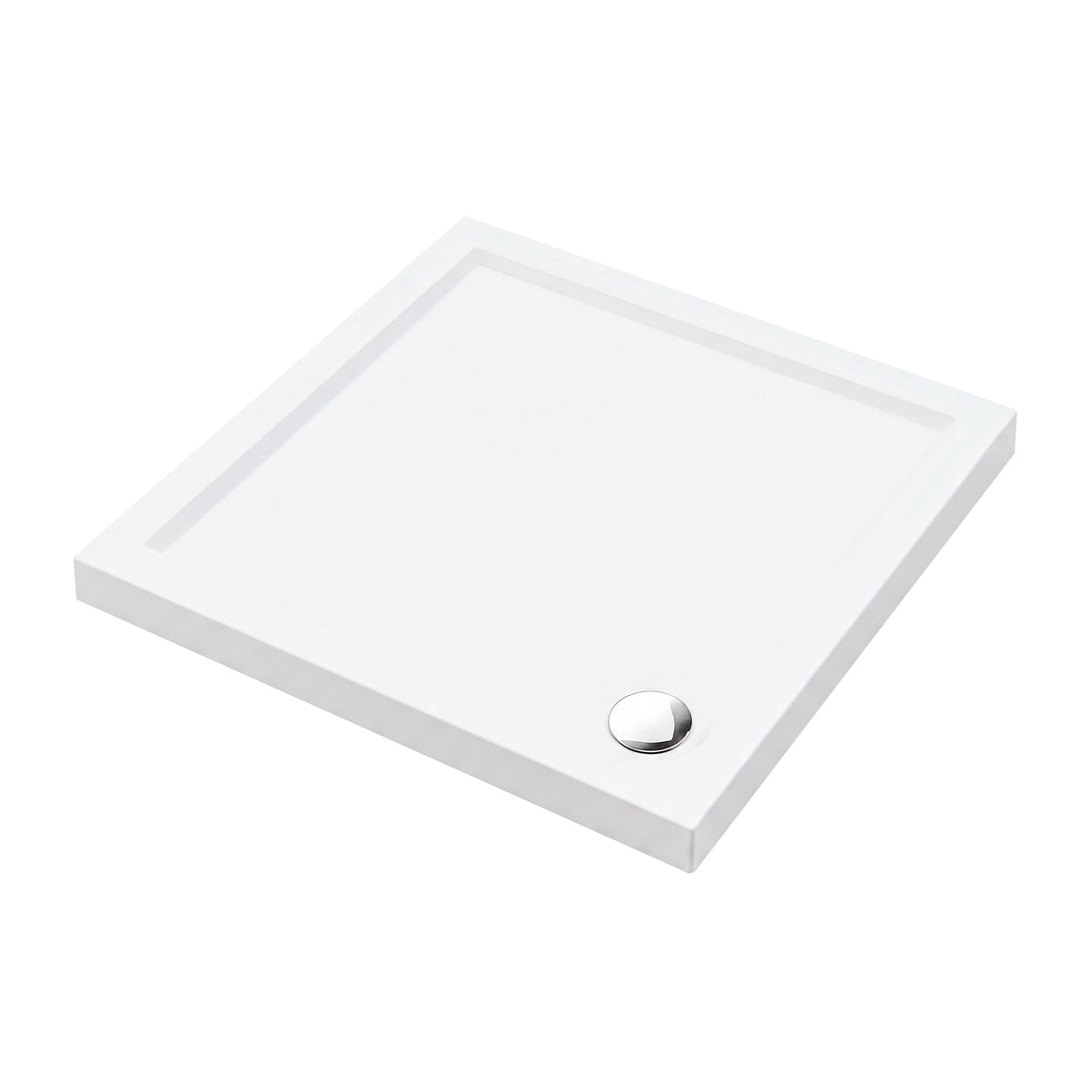 Baridi Square Shower Tray 900 x 900 x 40mm for Shower Enclosures, Acrylic, White - DH309