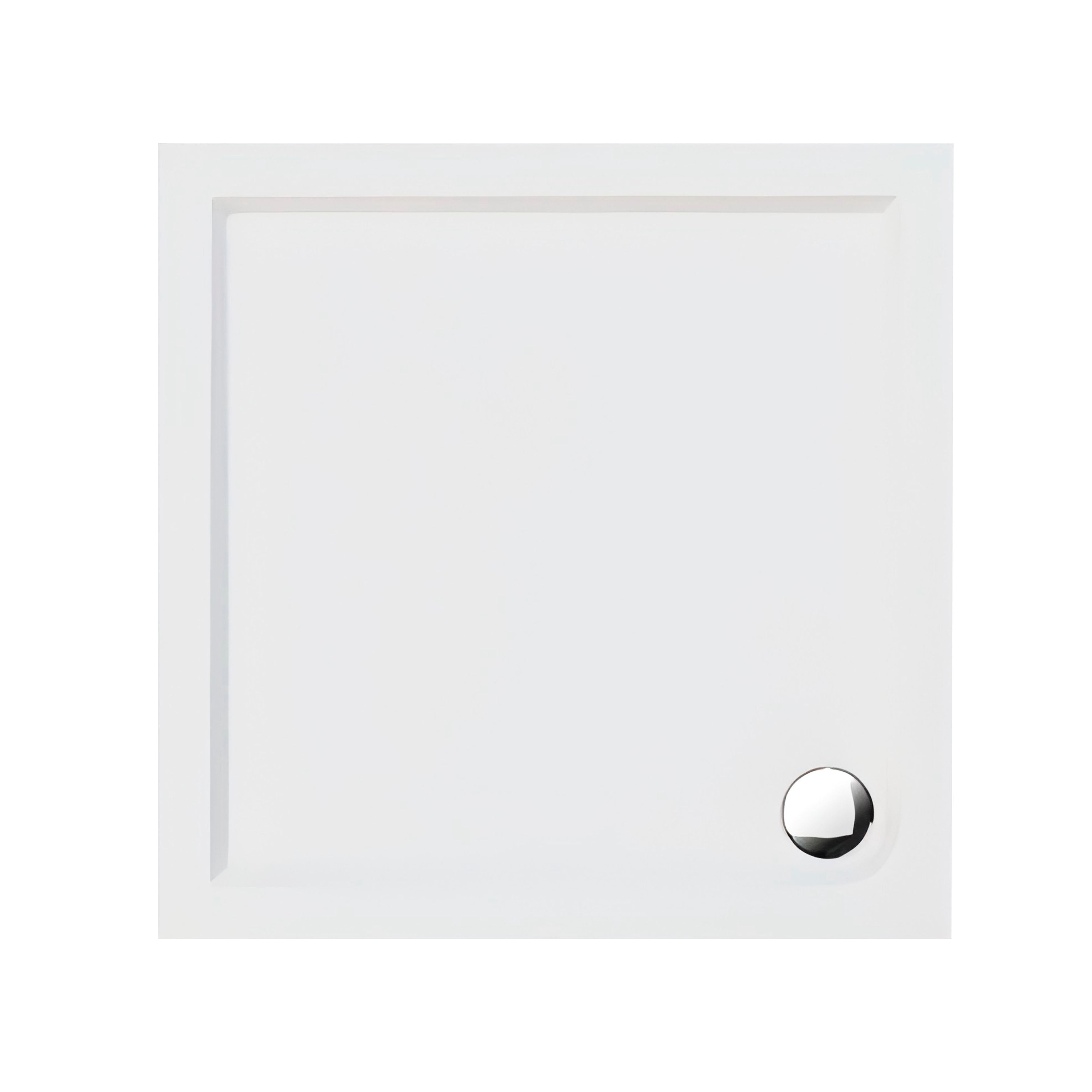 Baridi Square Shower Tray 900 x 900 x 40mm for Shower Enclosures, Acrylic, White - DH309