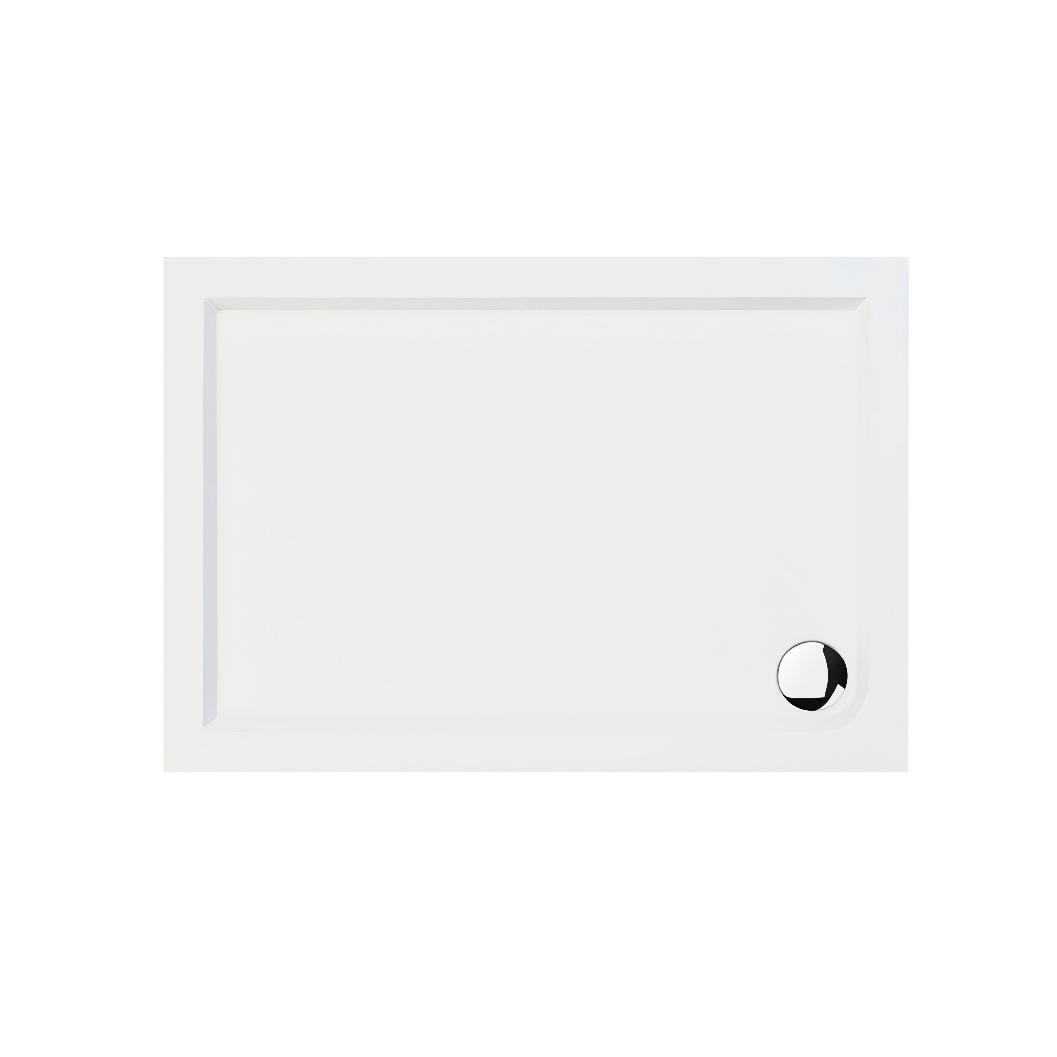 Baridi Rectangular Shower Tray 1000 x 800 x 40mm for Shower Enclosures, Acrylic, White - DH310