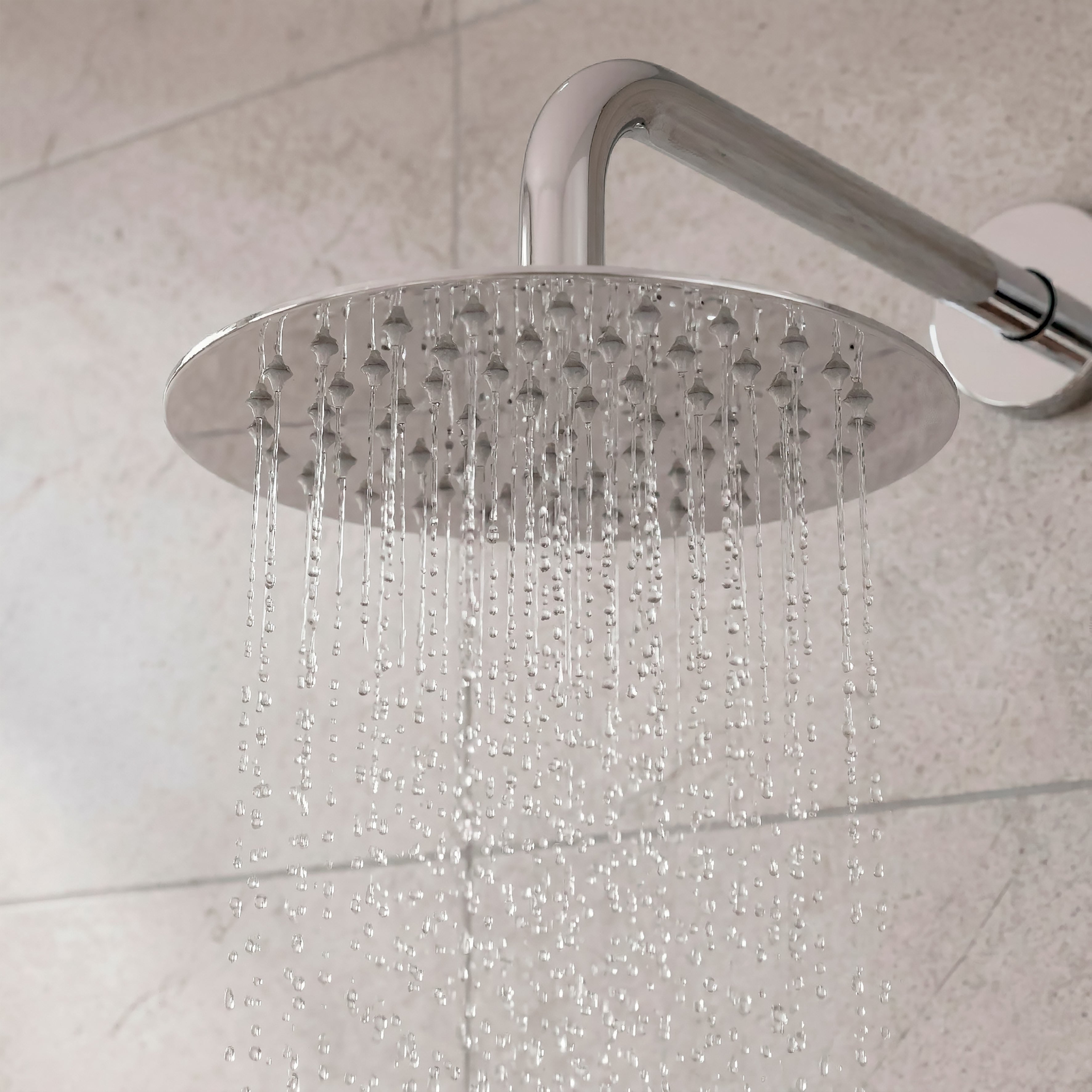 Baridi Concealed Thermostatic Shower Set, Dual Outlet, Ø20cm Round Shower Head & Hand Shower, Chrome - DH318