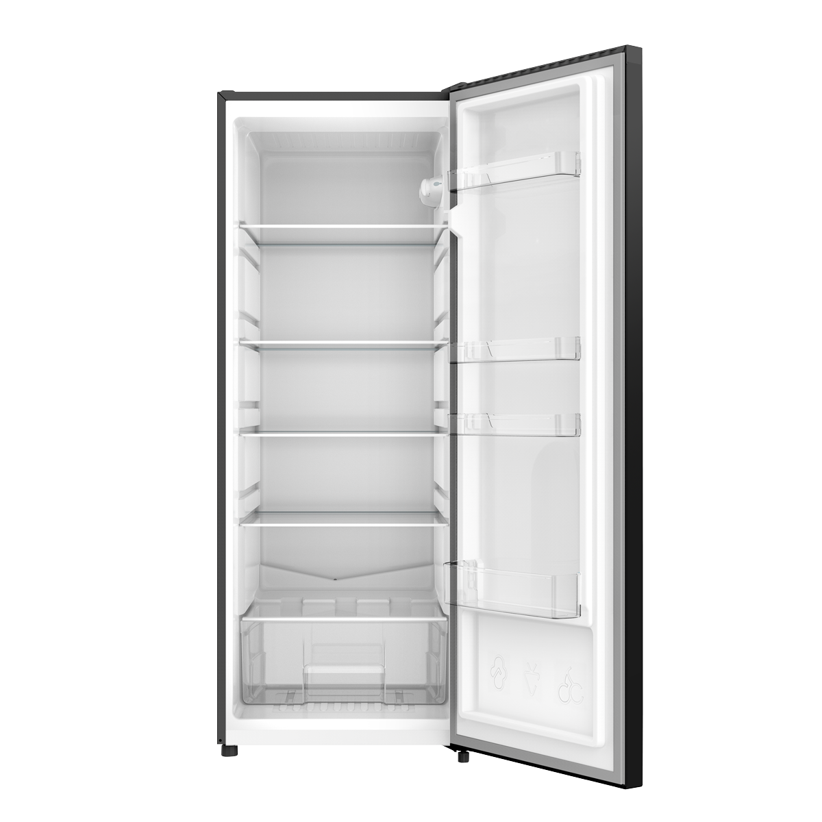 Baridi Freestanding Tall Larder Fridge, 241L Capacity with Reversible Door, 55cm Wide, Black – DH323