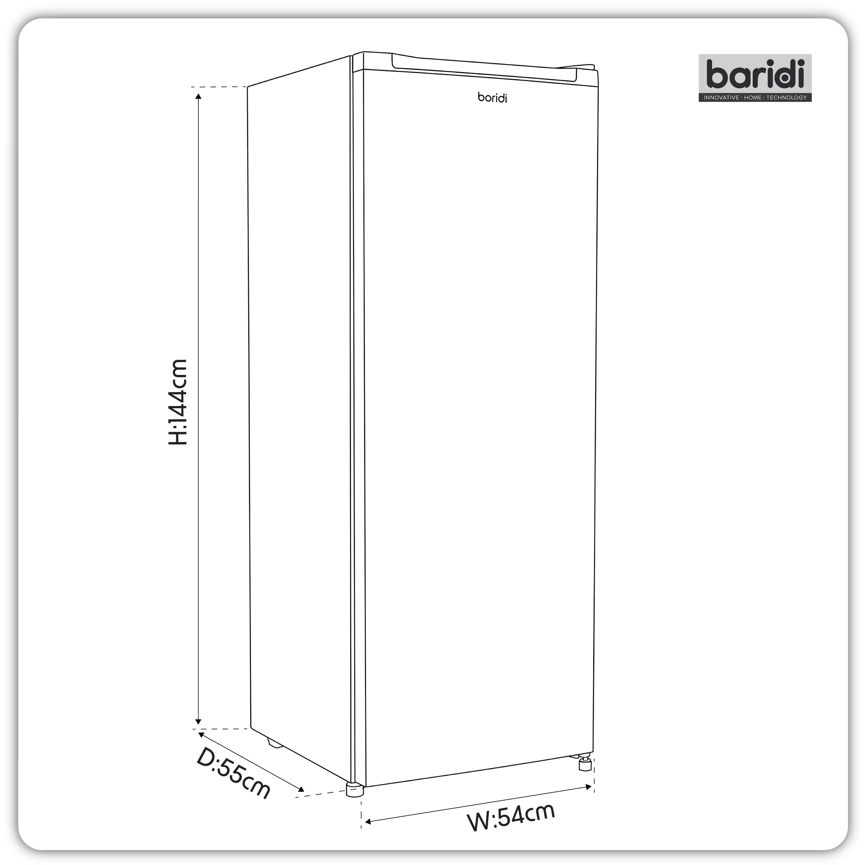 Baridi Freestanding Tall Freezer, 177L Capacity with Reversible Door, White – DH324