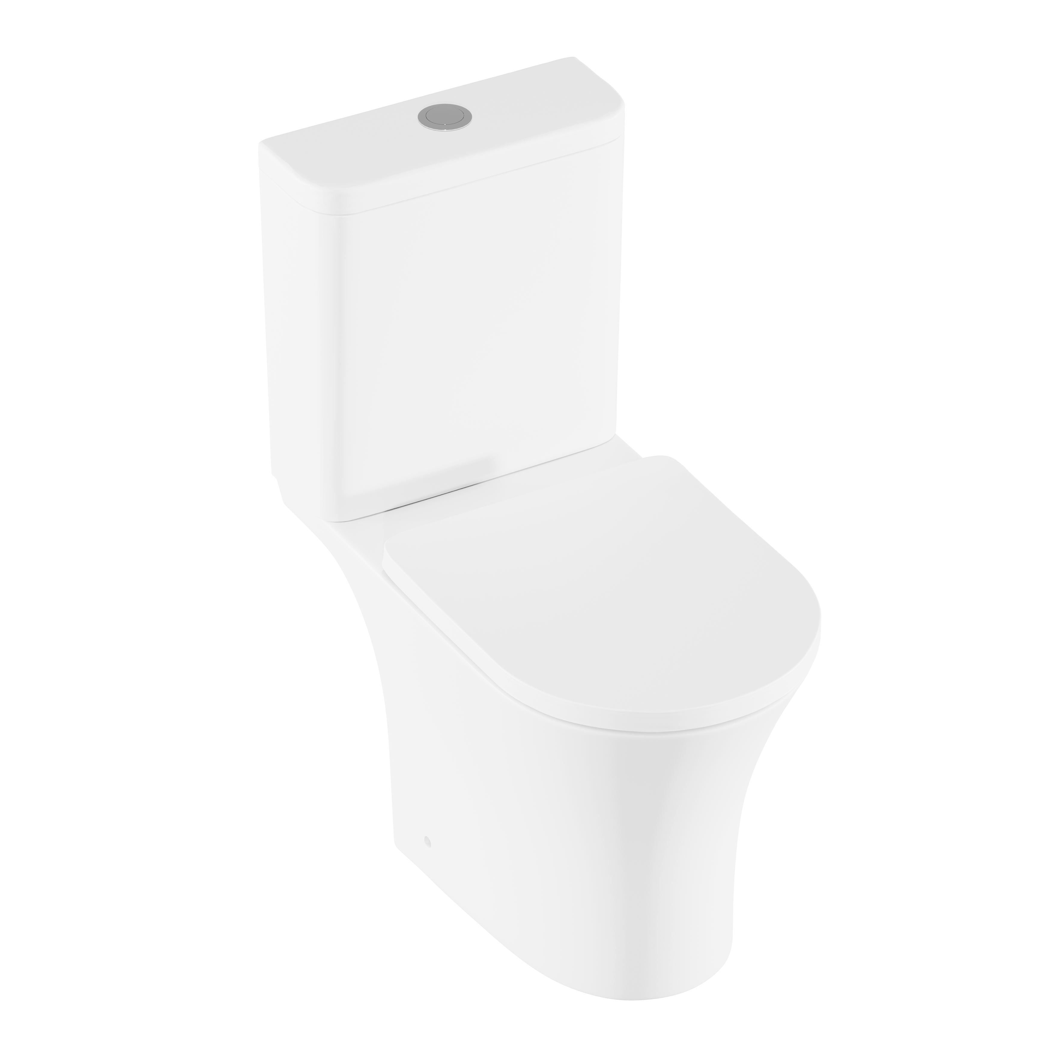 Baridi Close-Coupled Toilet with Soft Close Seat, Dual Flush Cistern & Rimless Flush, White - DH332