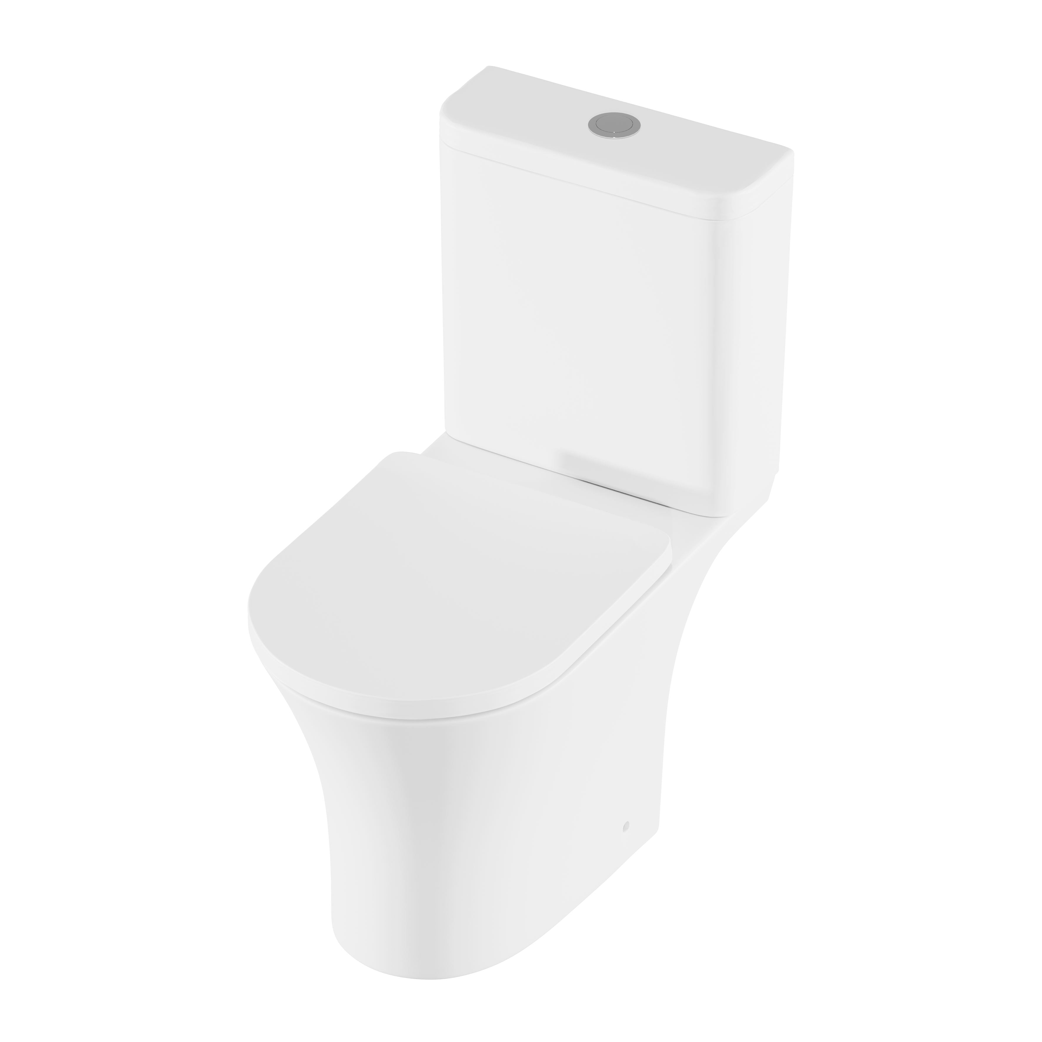 Baridi Close-Coupled Toilet with Soft Close Seat, Dual Flush Cistern & Rimless Flush, White - DH332