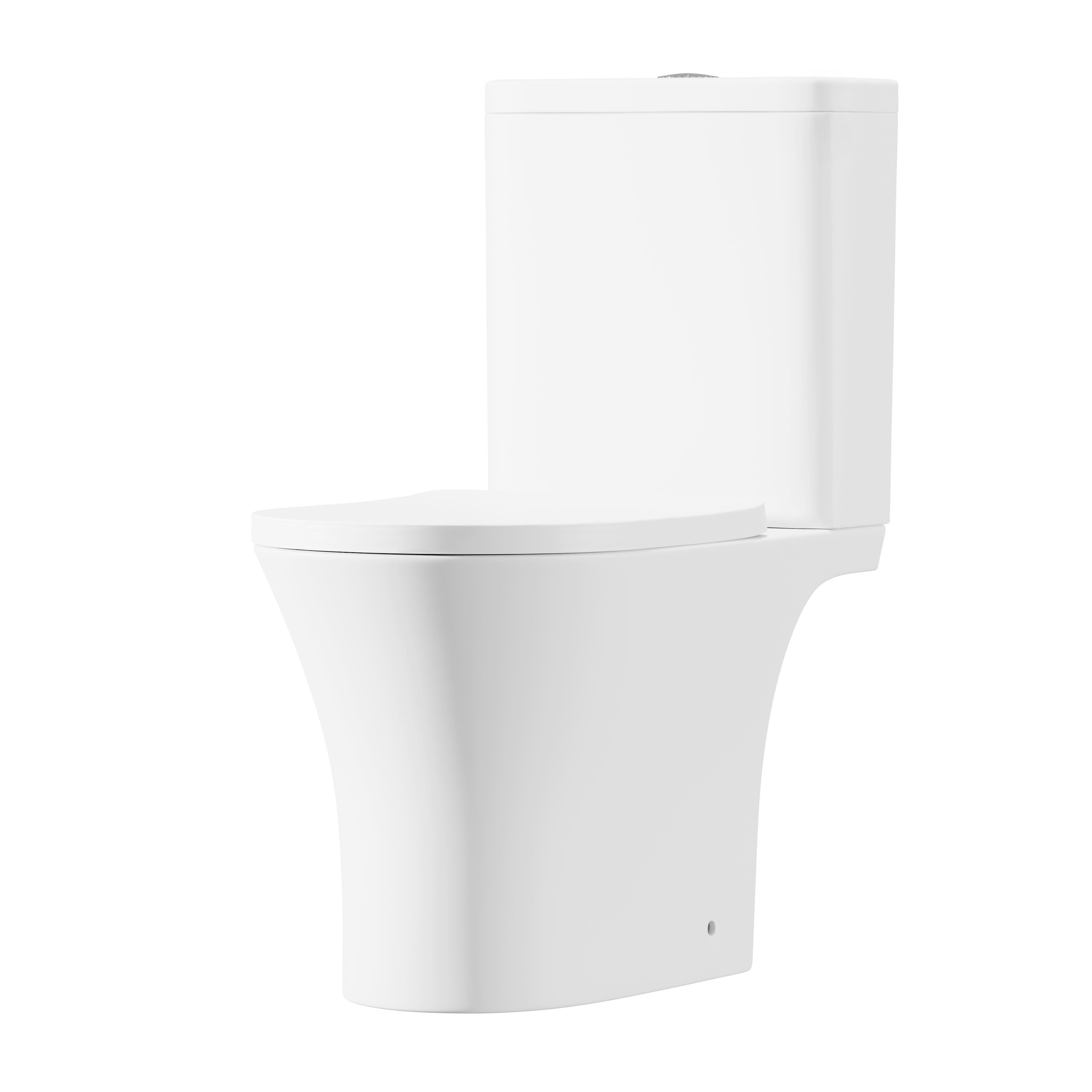 Baridi Close-Coupled Toilet with Soft Close Seat, Dual Flush Cistern & Rimless Flush, White - DH332