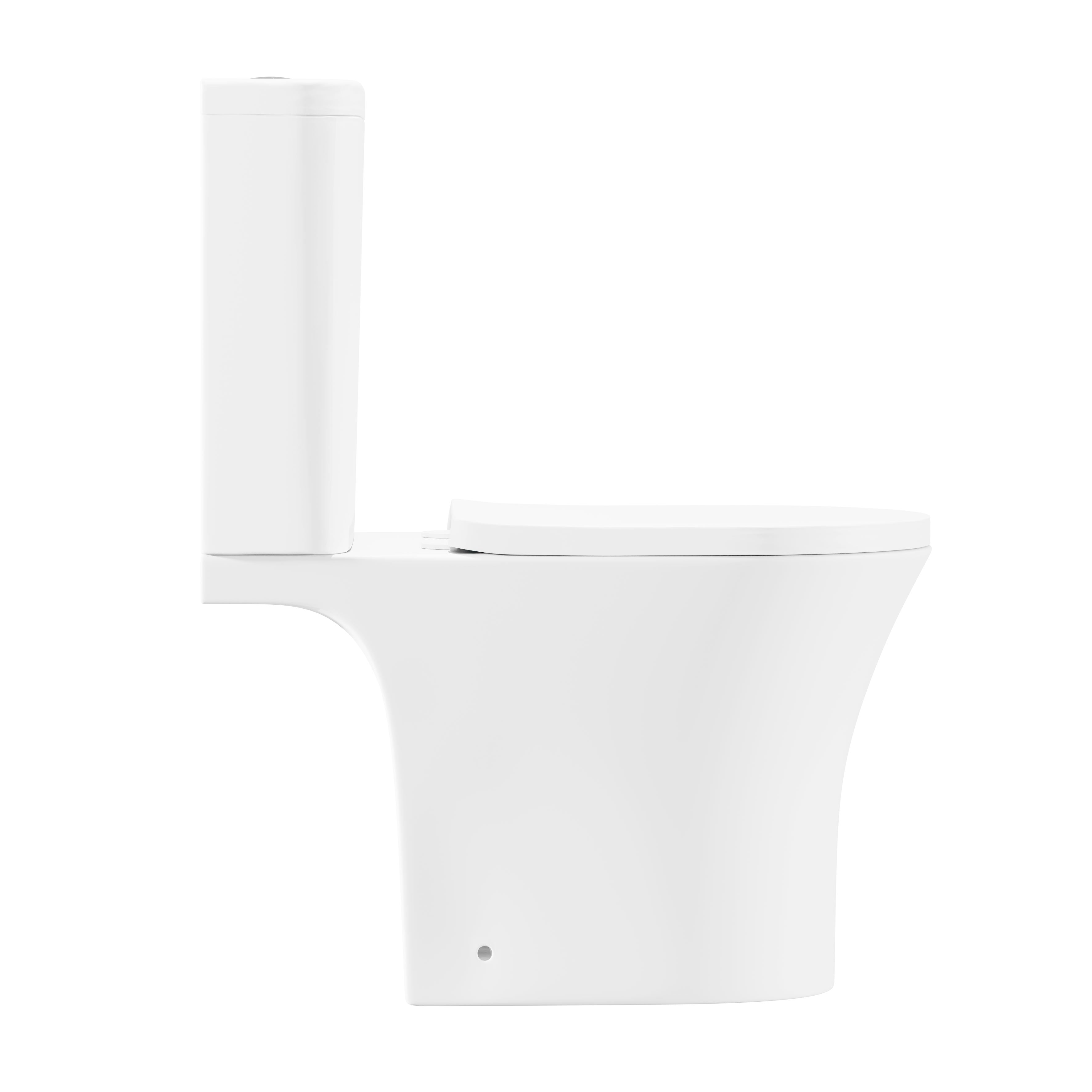 Baridi Close-Coupled Toilet with Soft Close Seat, Dual Flush Cistern & Rimless Flush, White - DH332