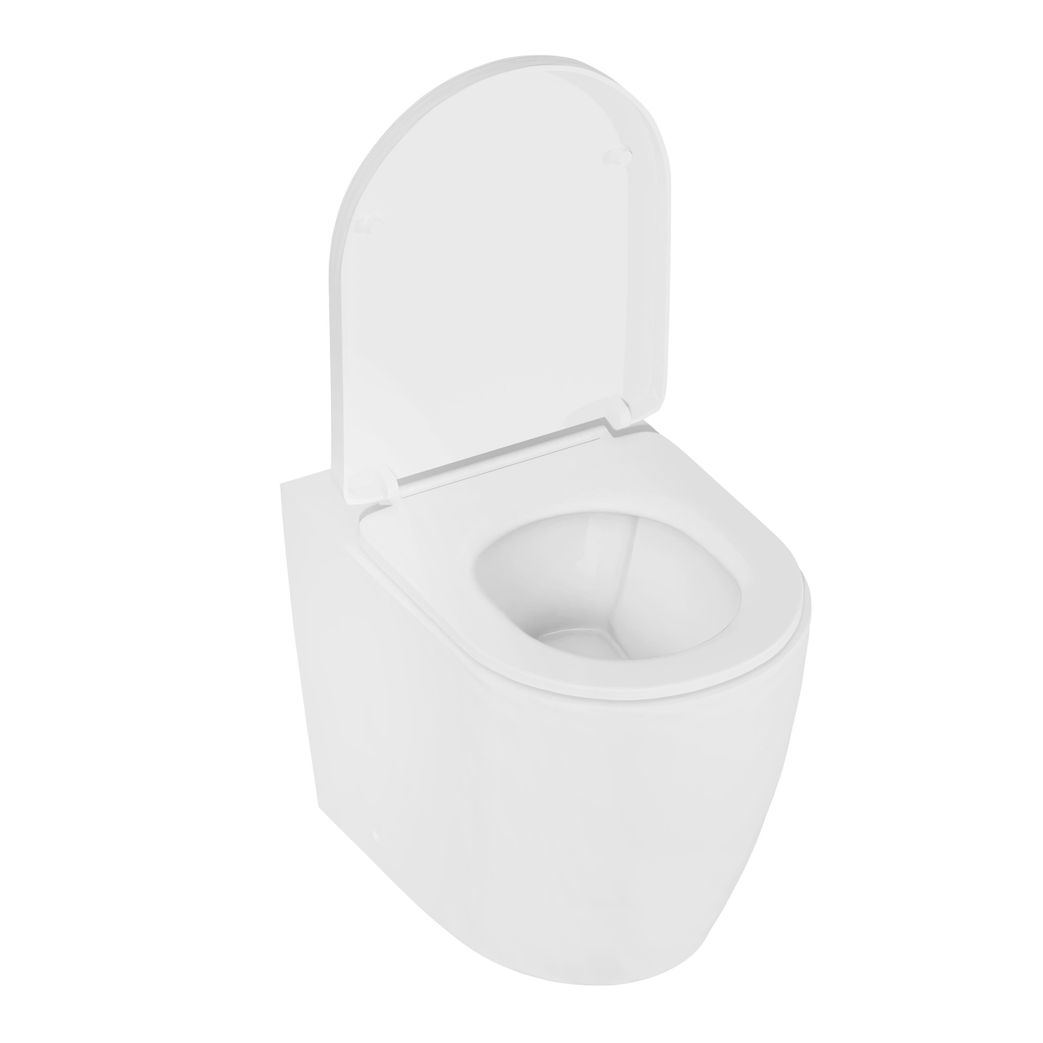 Baridi Back-to-Wall Toilet with Soft Close Seat & Rimless Flush, White - DH334