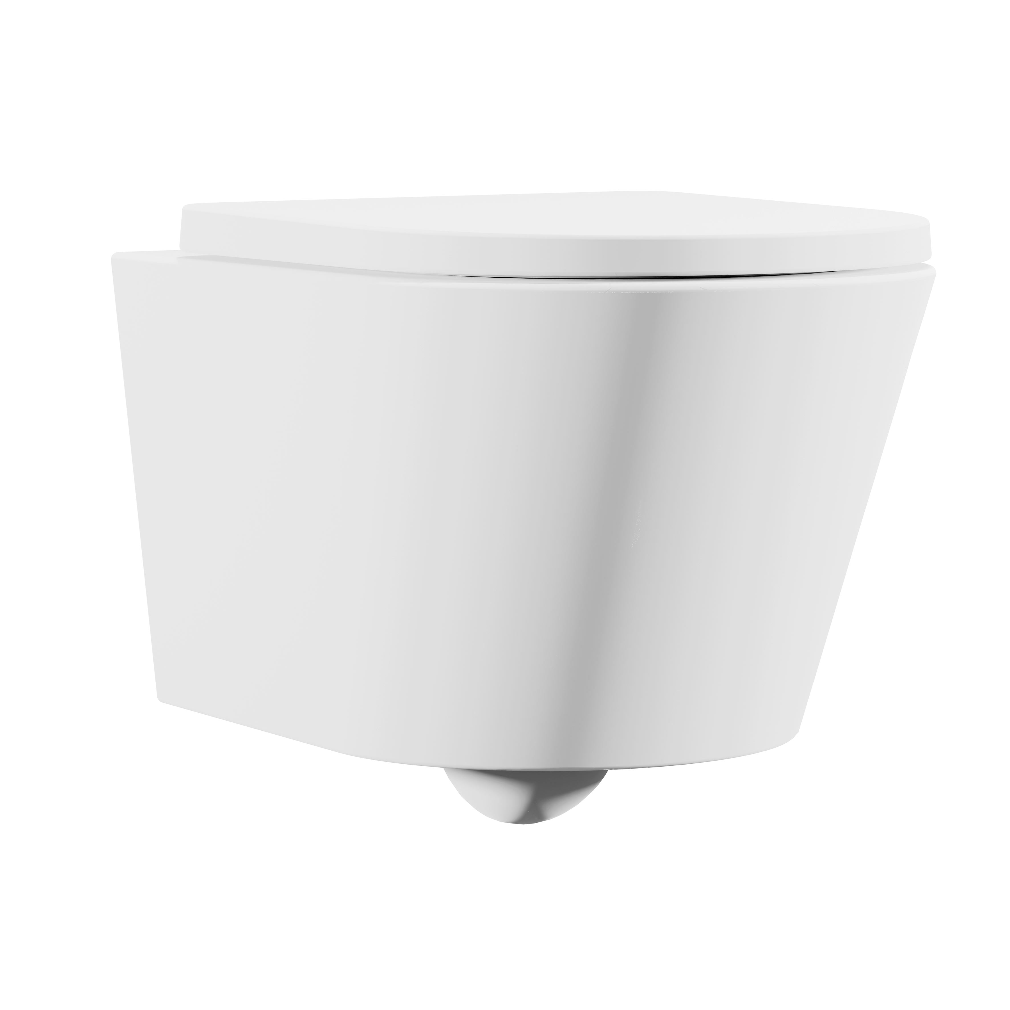 Baridi Wall Hung Toilet with Soft Close Seat & Rimless Flush, White - DH335