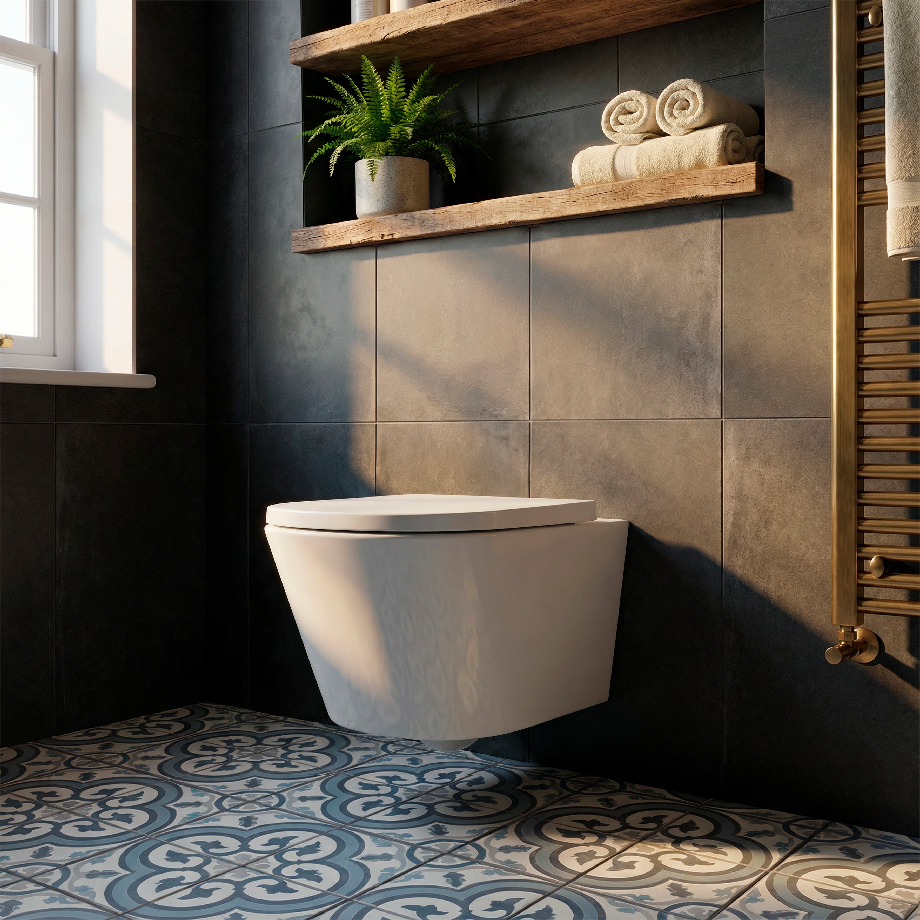 Wall Hung Toilet with Soft Close Seat & Rimless Flush – White