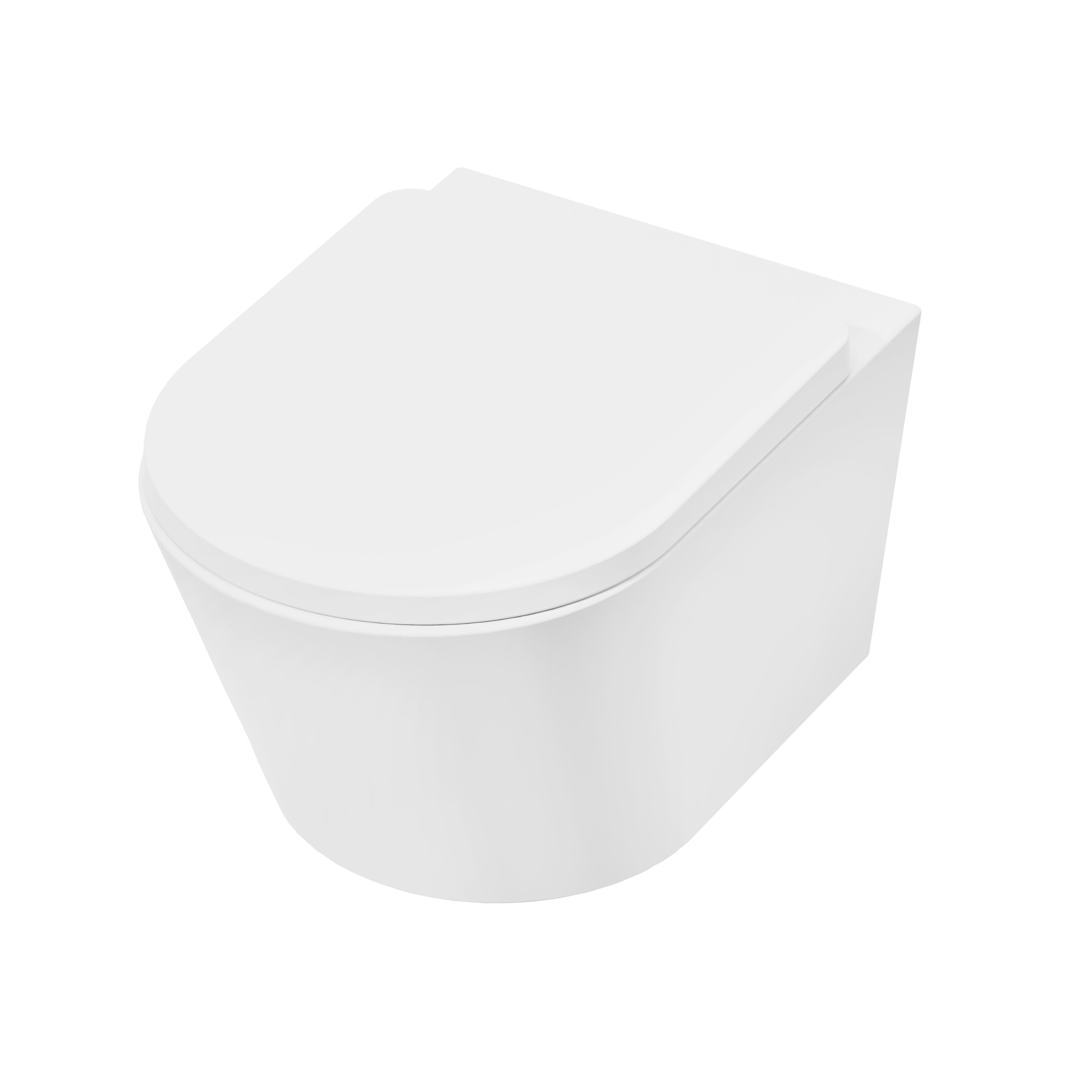 Baridi Wall Hung Toilet with Soft Close Seat & Rimless Flush, White - DH335