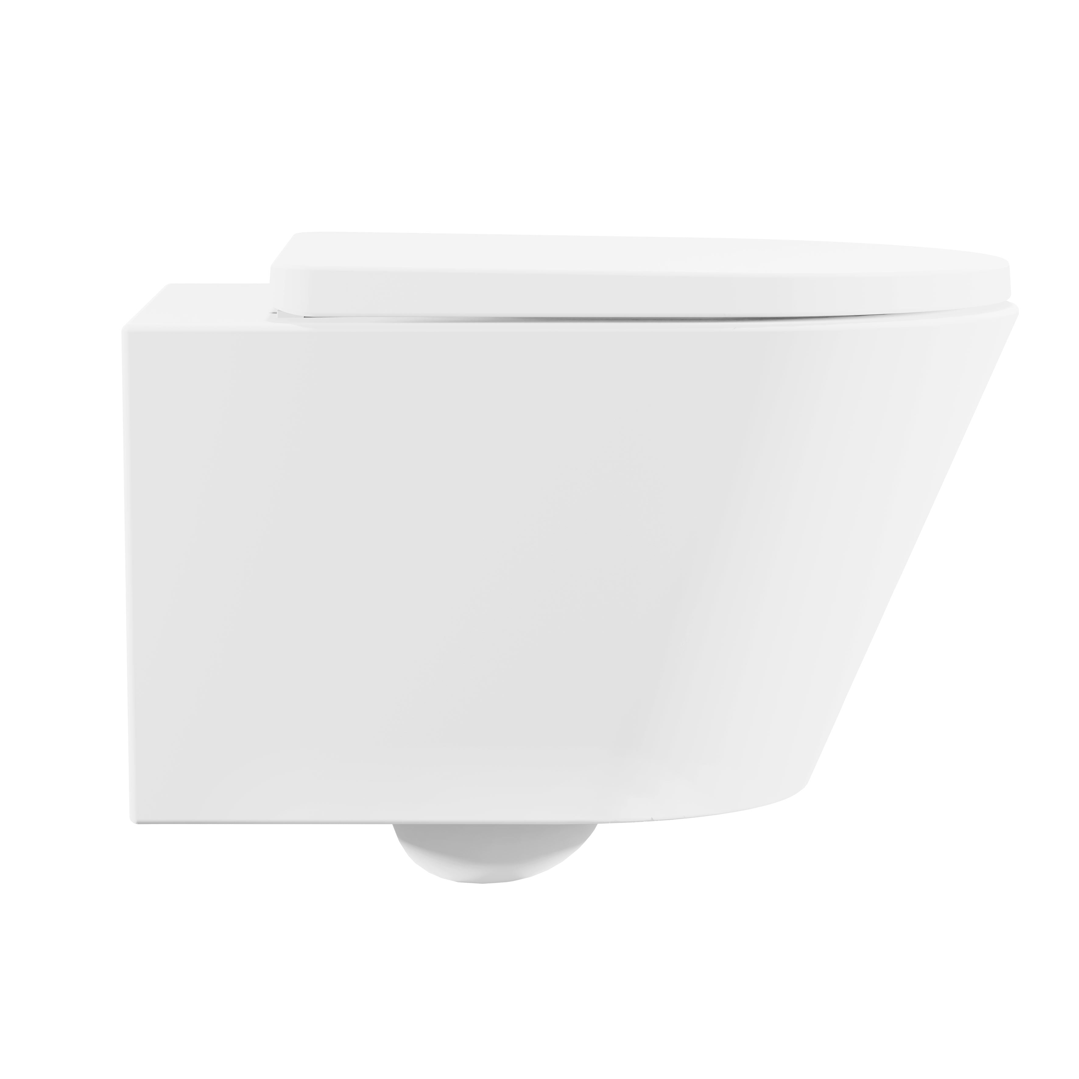 Baridi Wall Hung Toilet with Soft Close Seat & Rimless Flush, White - DH335
