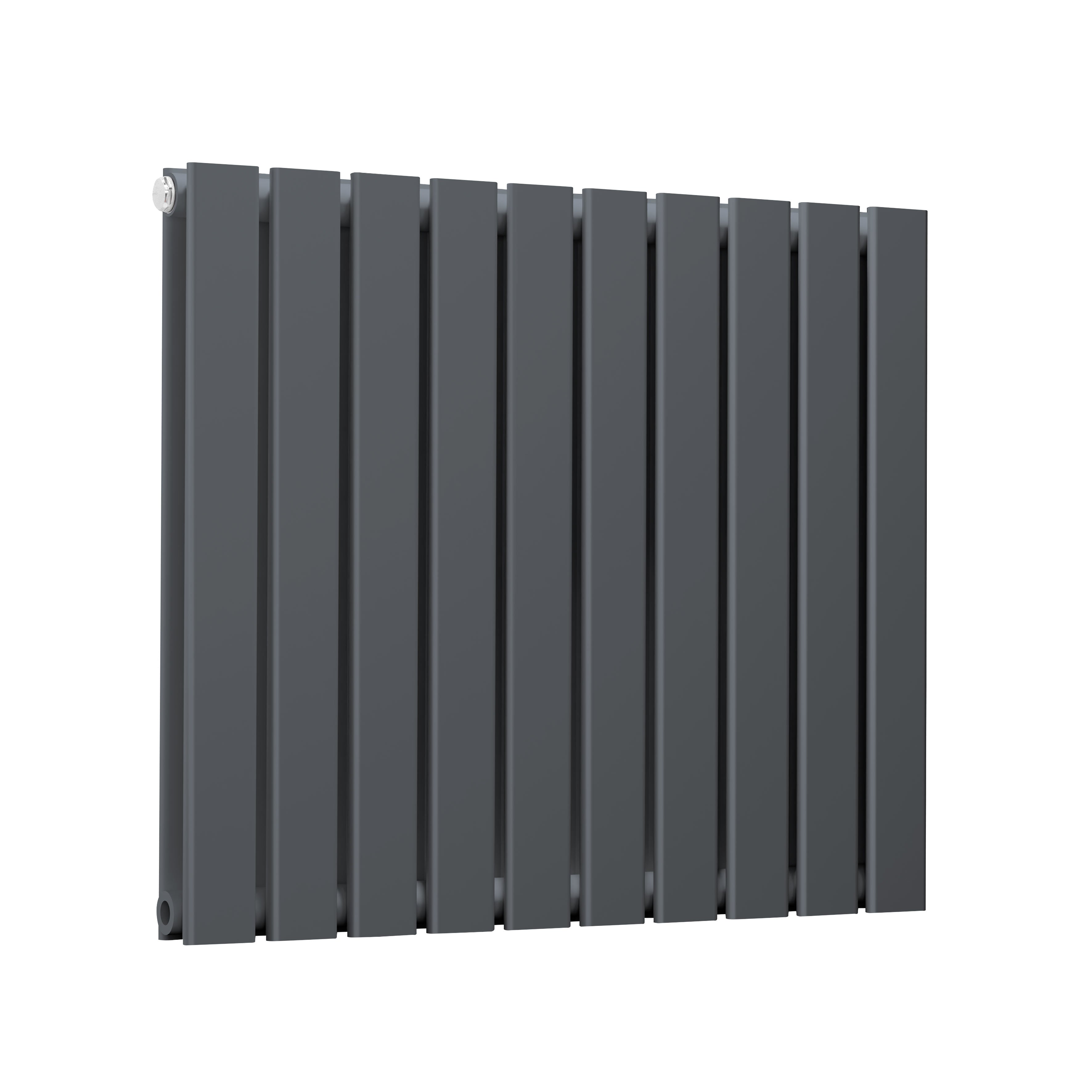 Horizontal Radiator Contemporary Double Flat Panel Design 600 x 700mm, Anthracite - DH340
