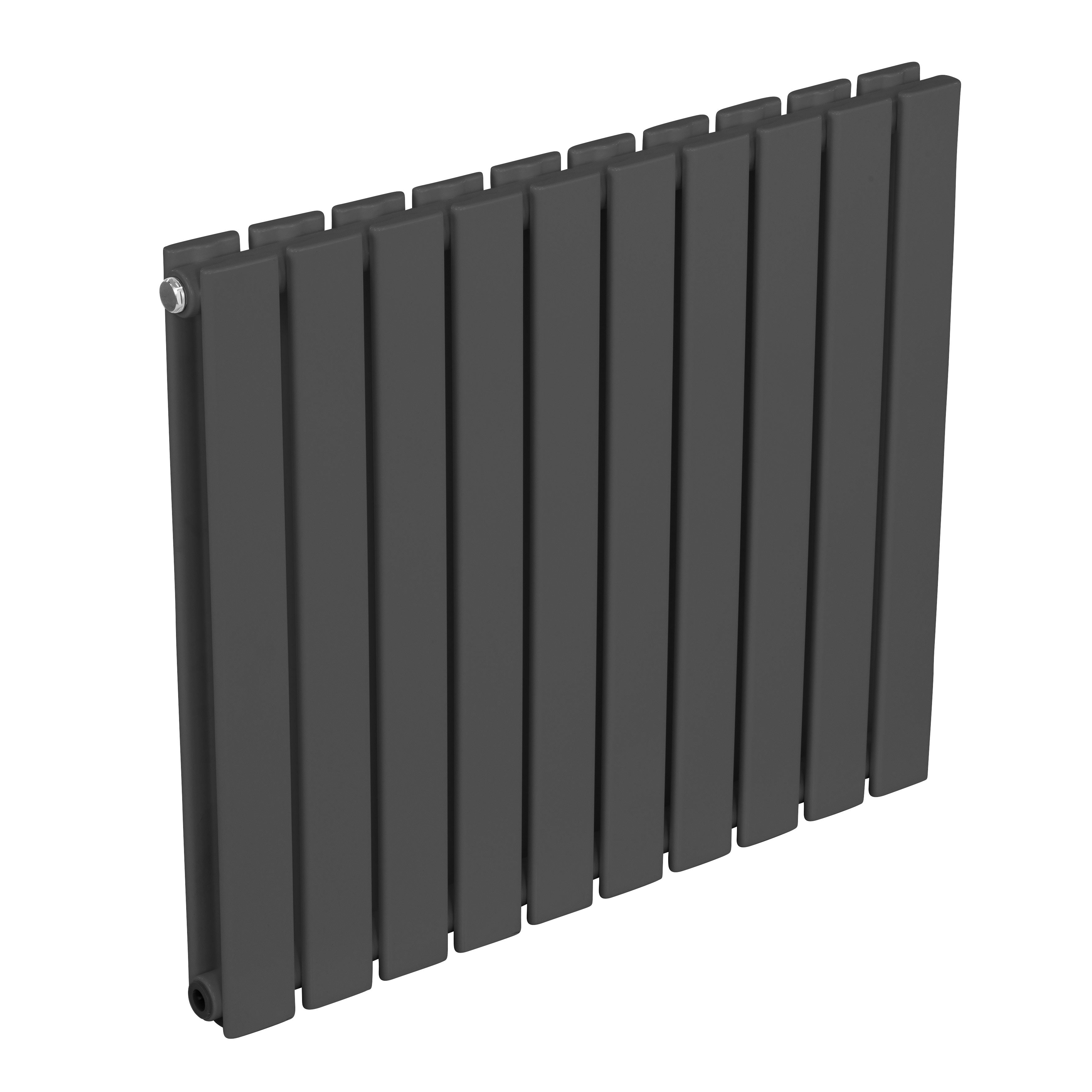 Baridi Horizontal Radiator Contemporary Double Flat Panel Design 600 x 700mm, Anthracite - DH340