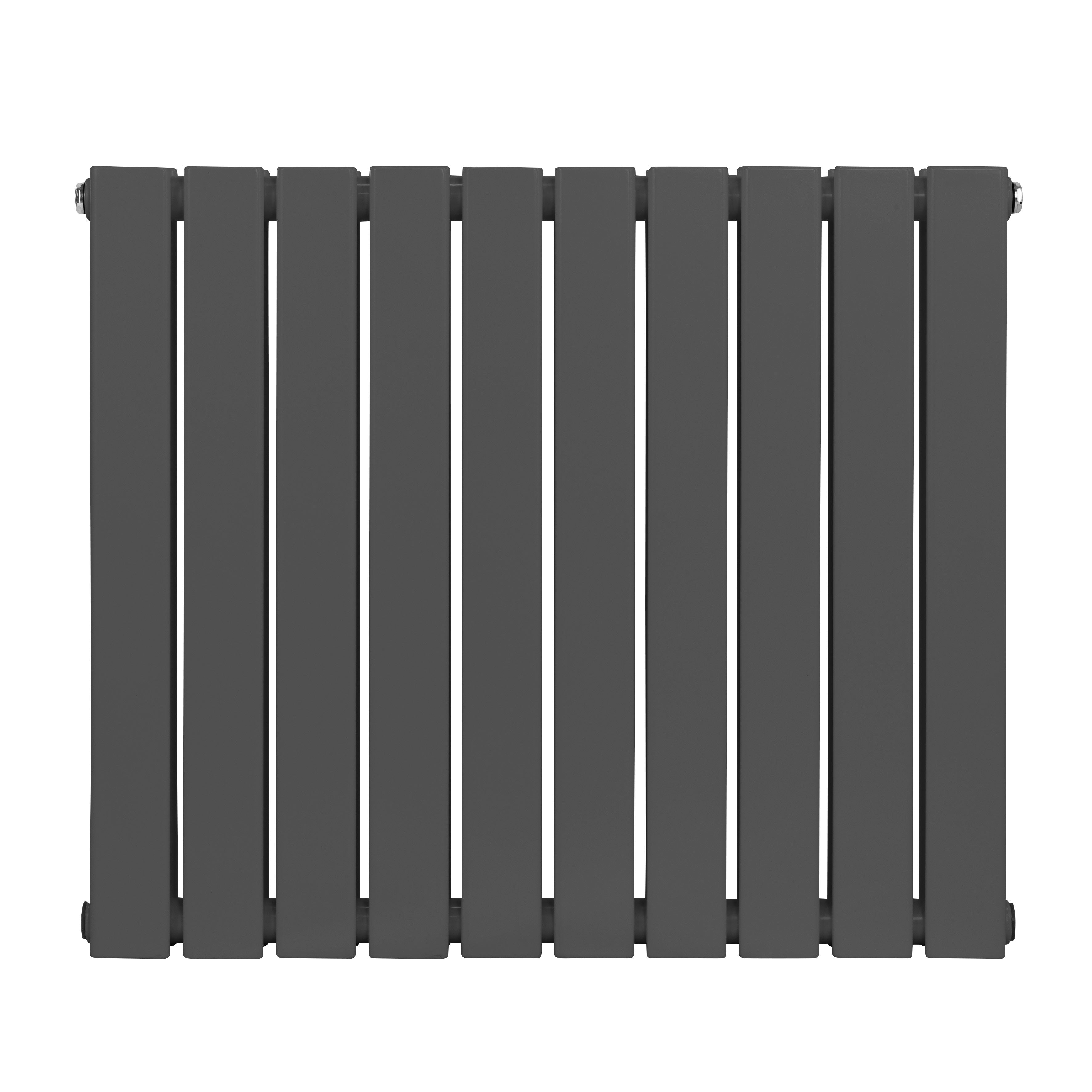 Baridi Horizontal Radiator Contemporary Double Flat Panel Design 600 x 700mm, Anthracite - DH340